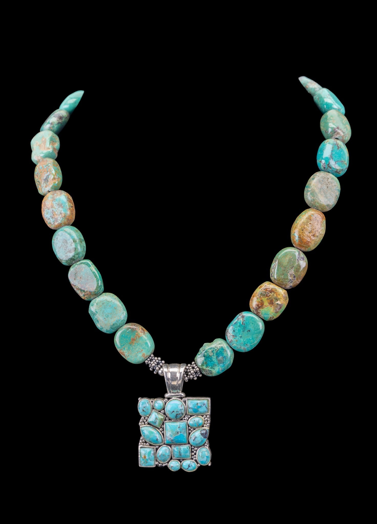 Sterling Silver and Turquoise Toggle Necklace (1 of 5)