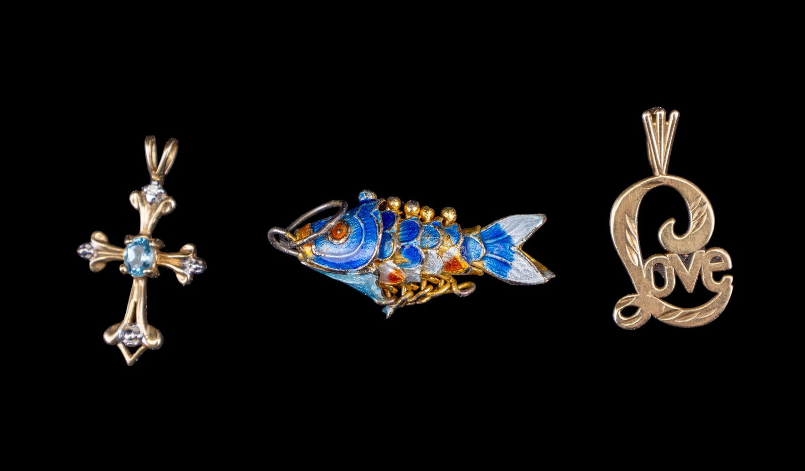 10K Crucifix & Two 14K Gold Pendants (1 of 5)