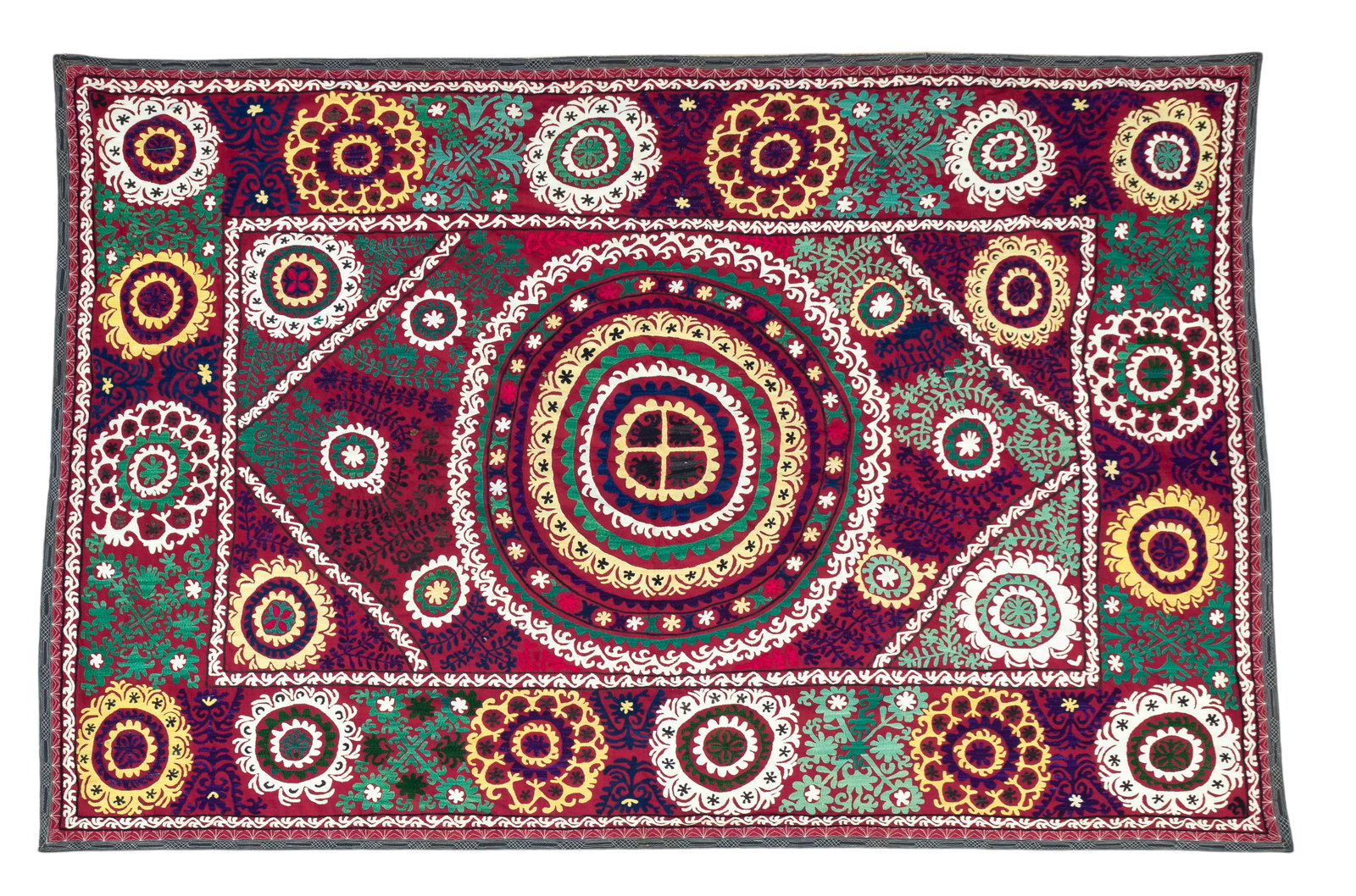 Antique Handmade Suzani Silk Uzbek Textile (1 of 14)