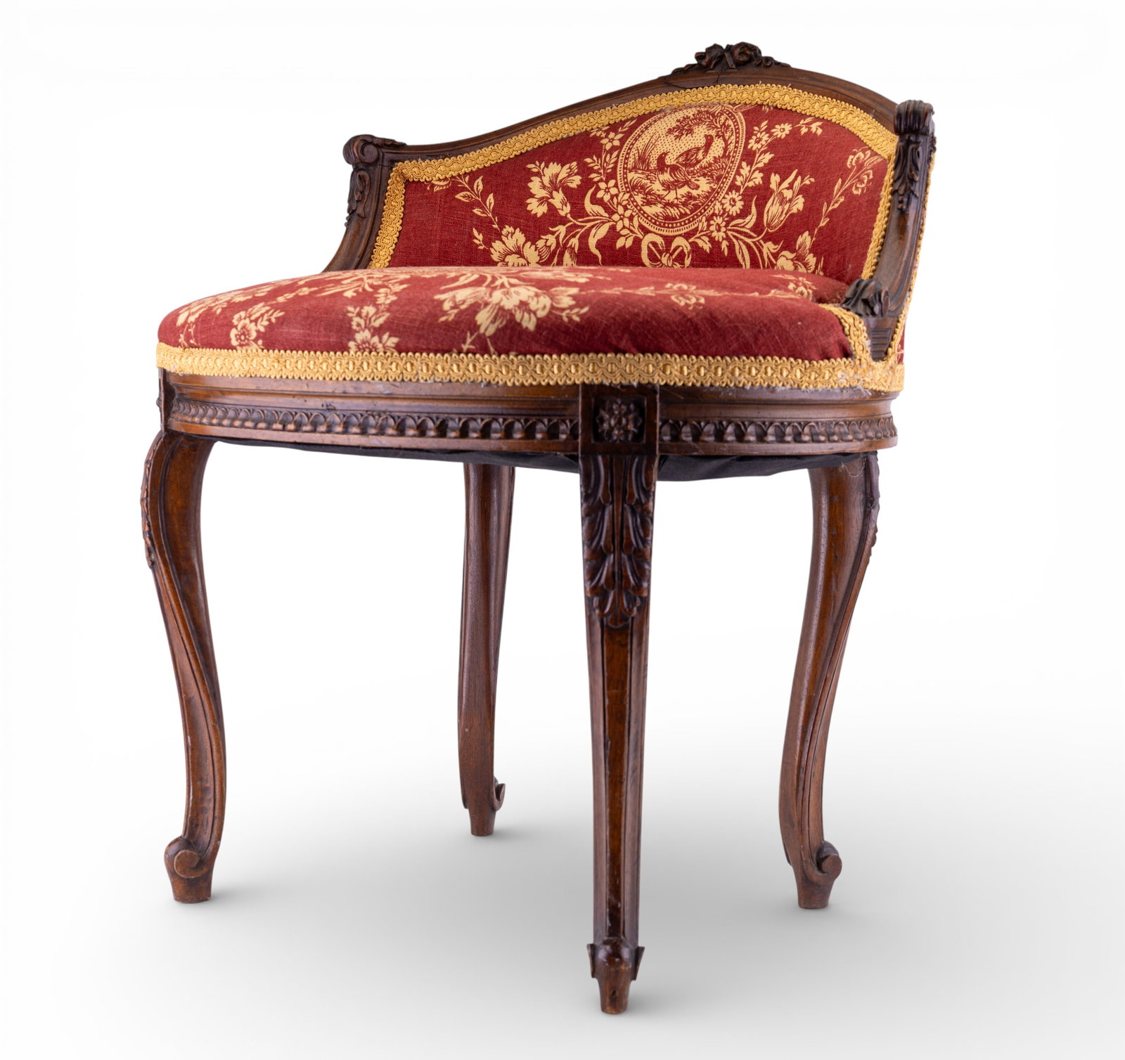 French Carved Walnut Boudoir Chair (1 of 11)