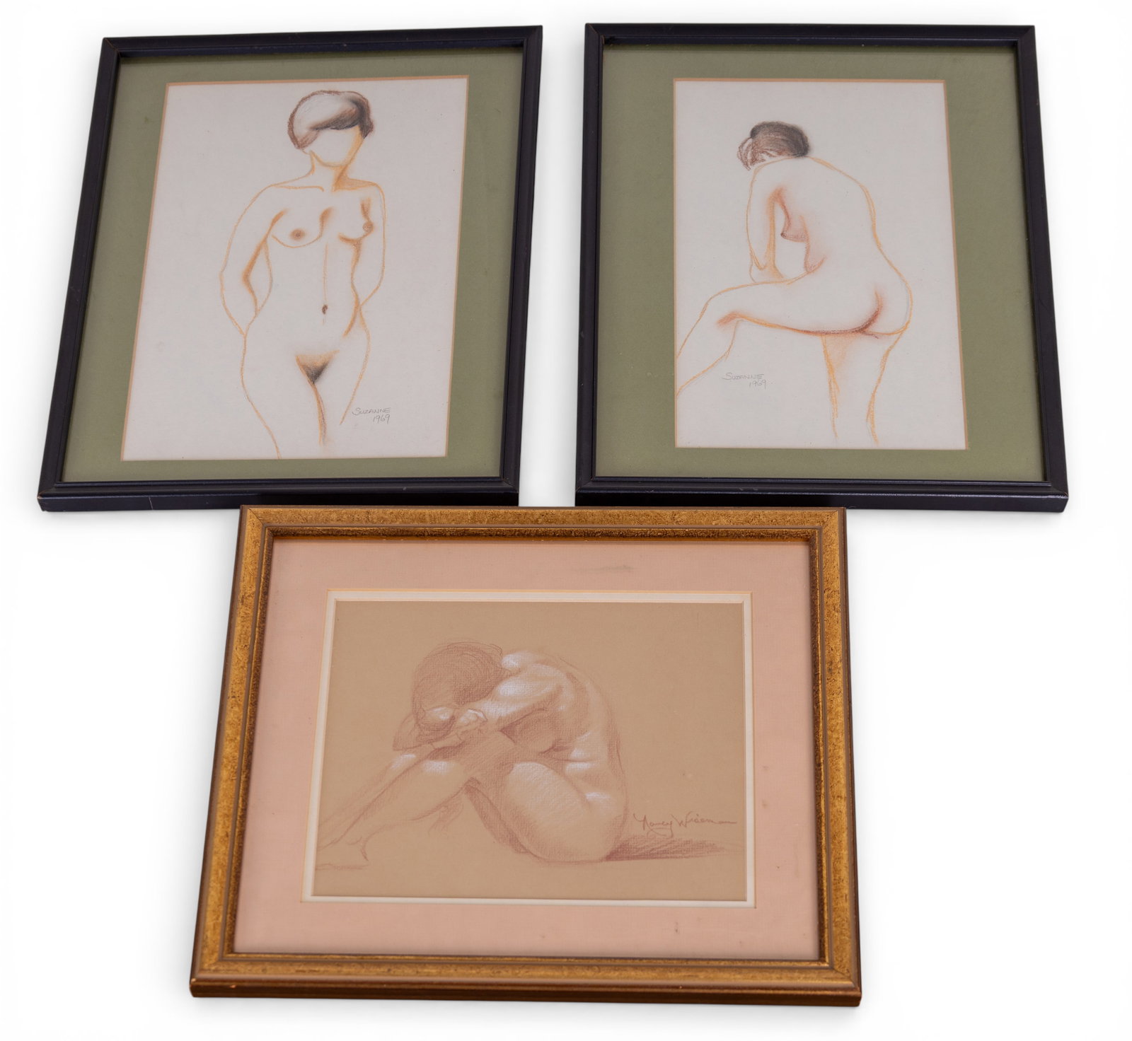 3 Framed Nude Figure Drawings (1 of 15)