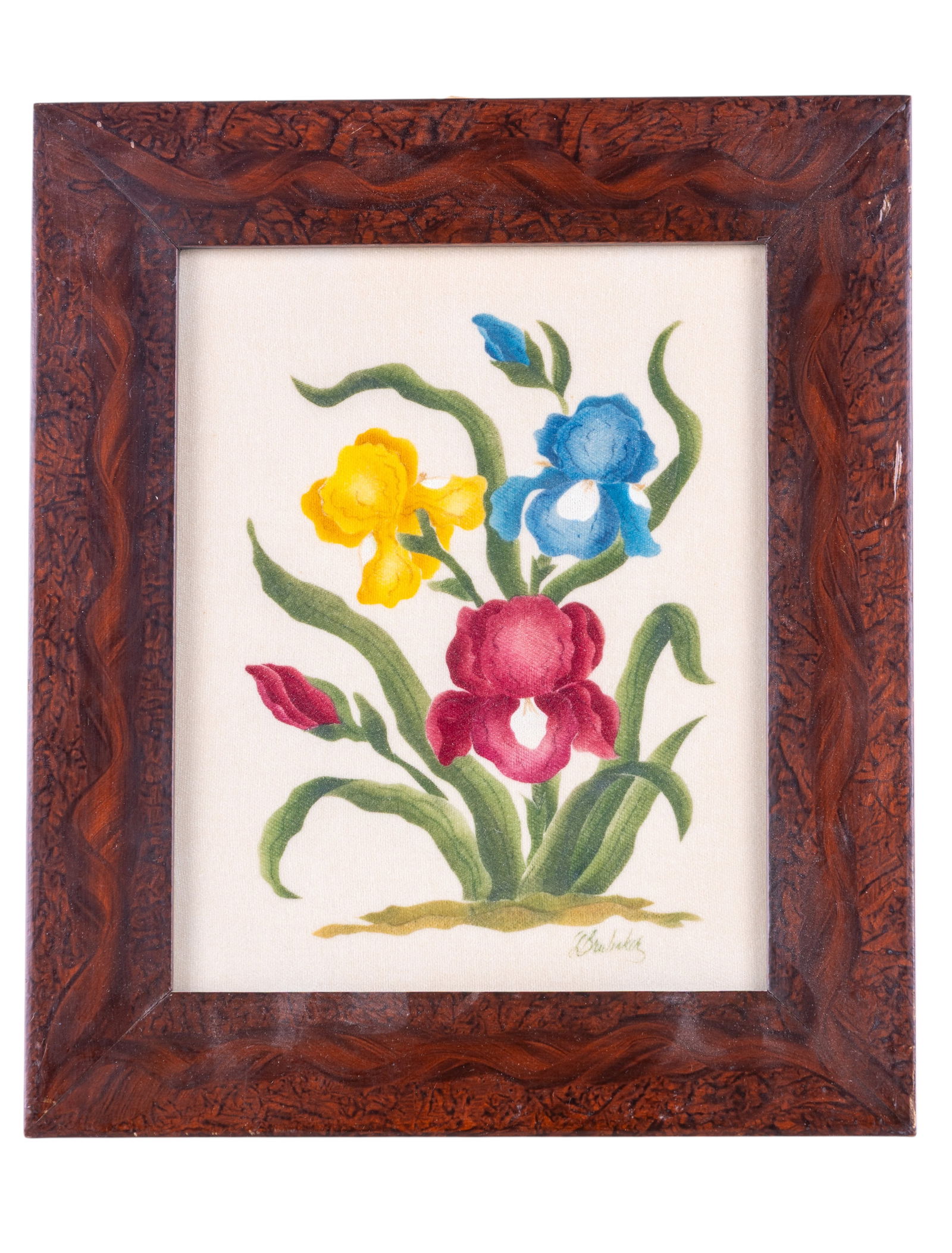 Signed Theorem Painting of Iris Flowers (1 of 4)