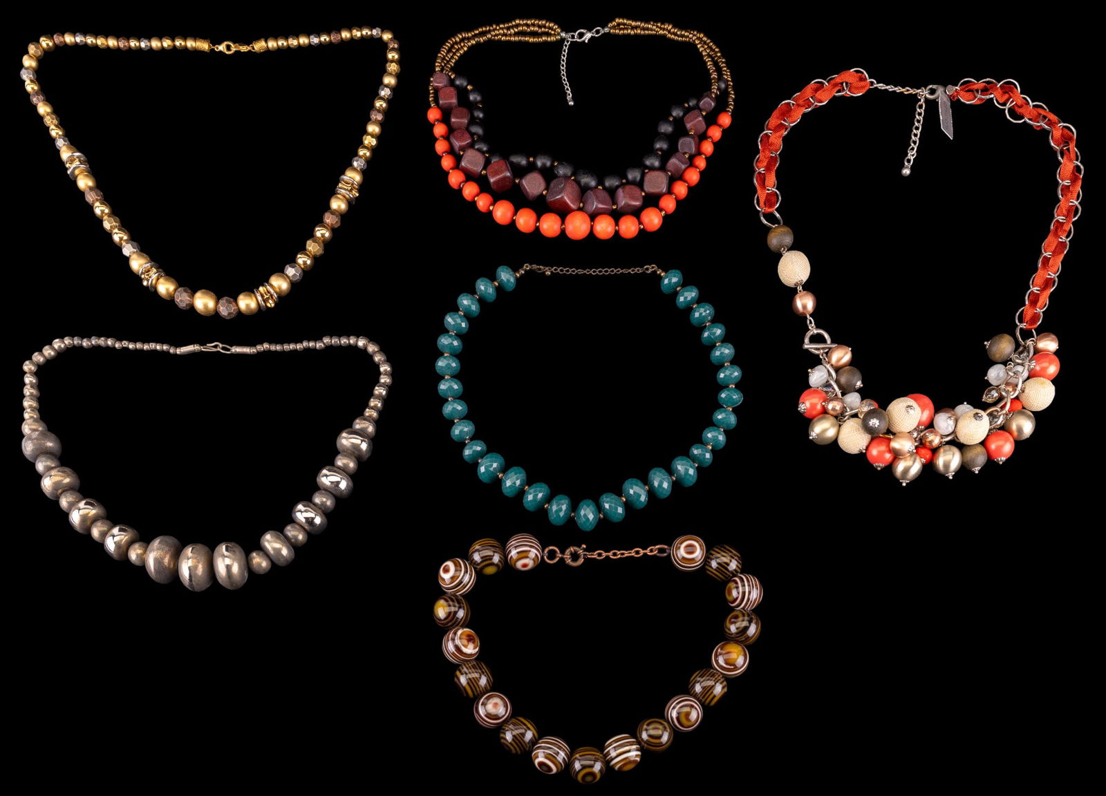 Oversized Chunky Bead Costume Necklaces: Collection of oversized chunky bead costume necklaces from Chicos, Avon and others.