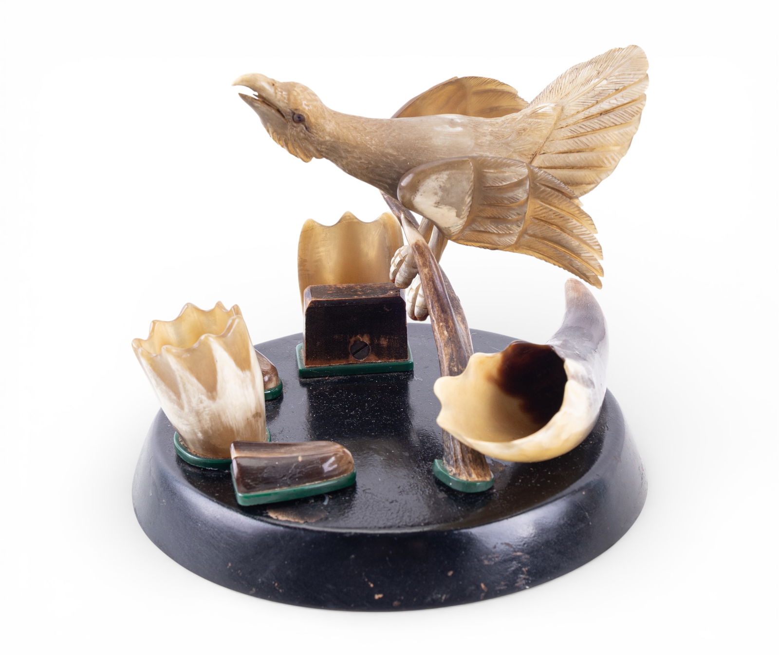 Vintage Carved Horn Tobacco Stand Pipe Rest (1 of 12)