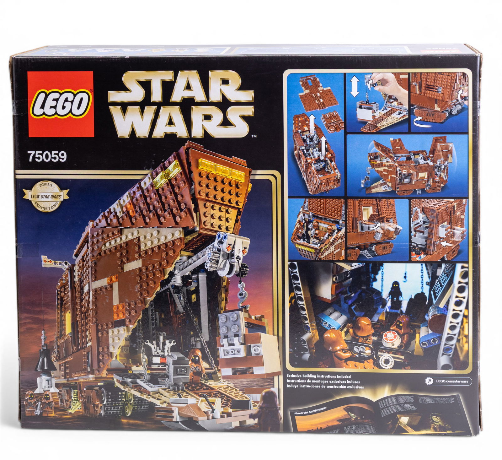 LEGO Star Wars 75059 Sandcrawler NIB: LEGO Star Wars set 75059 Sandcrawler, new in box (NIB) with factory seals intact, ensuring all parts are included. This detailed set features components for constructing the iconic Sandcrawler from th