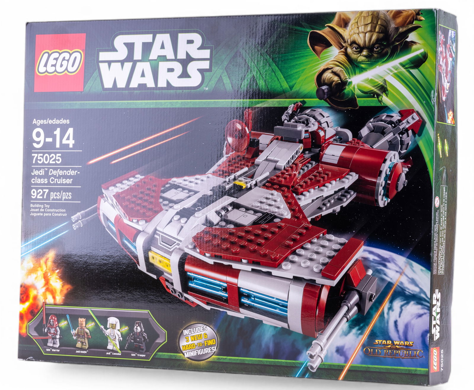 LEGO Star Wars 75025 Jedi Cruiser (NIB): LEGO Star Wars set 75025, Jedi Defender-class Cruiser, featuring 927 pieces and four minifigures. Intended for ages 9-14, this set is based on the Star Wars universe. The item condition is new in box,