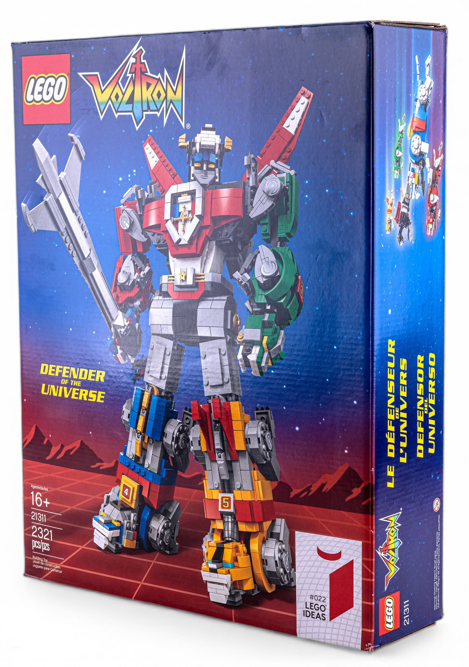 LEGO Ideas Voltron Set 21311 NIB: LEGO Ideas Voltron set 21311, new in box (NIB). This set, designed for ages 16+, consists of 2,321 pieces and builds the iconic Voltron Defender of the Universe. The packaging shows no visible signs o