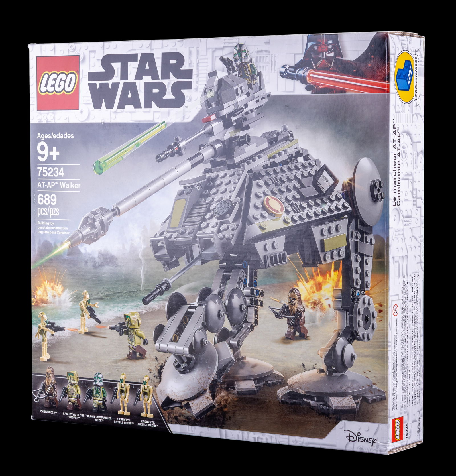 LEGO Star Wars AT-AP Walker Set 75234 NIB: LEGO Star Wars AT-AP Walker (Set 75234) in new, unopened box (NIB). Contains 689 pieces and includes multiple minifigures. Recommended for ages 9+. Box art features a detailed depiction of the complet