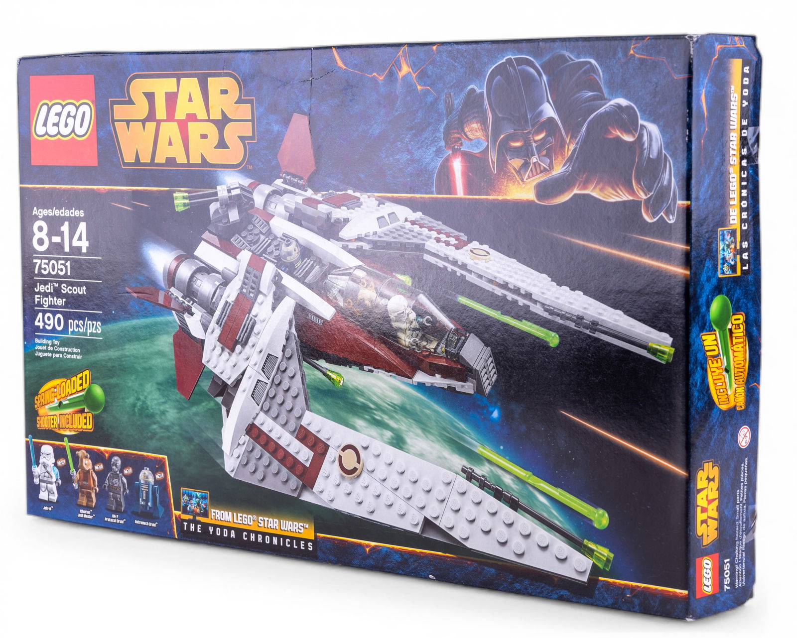 LEGO Star Wars 75051 Jedi Scout Fighter NIB: LEGO Star Wars 75051 Jedi Scout Fighter set, new in its original box (NIB). Contains 490 pieces and is recommended for ages 8-14. Includes four minifigures: Jek-14, Ithorian Jedi Master, Astromech Dro