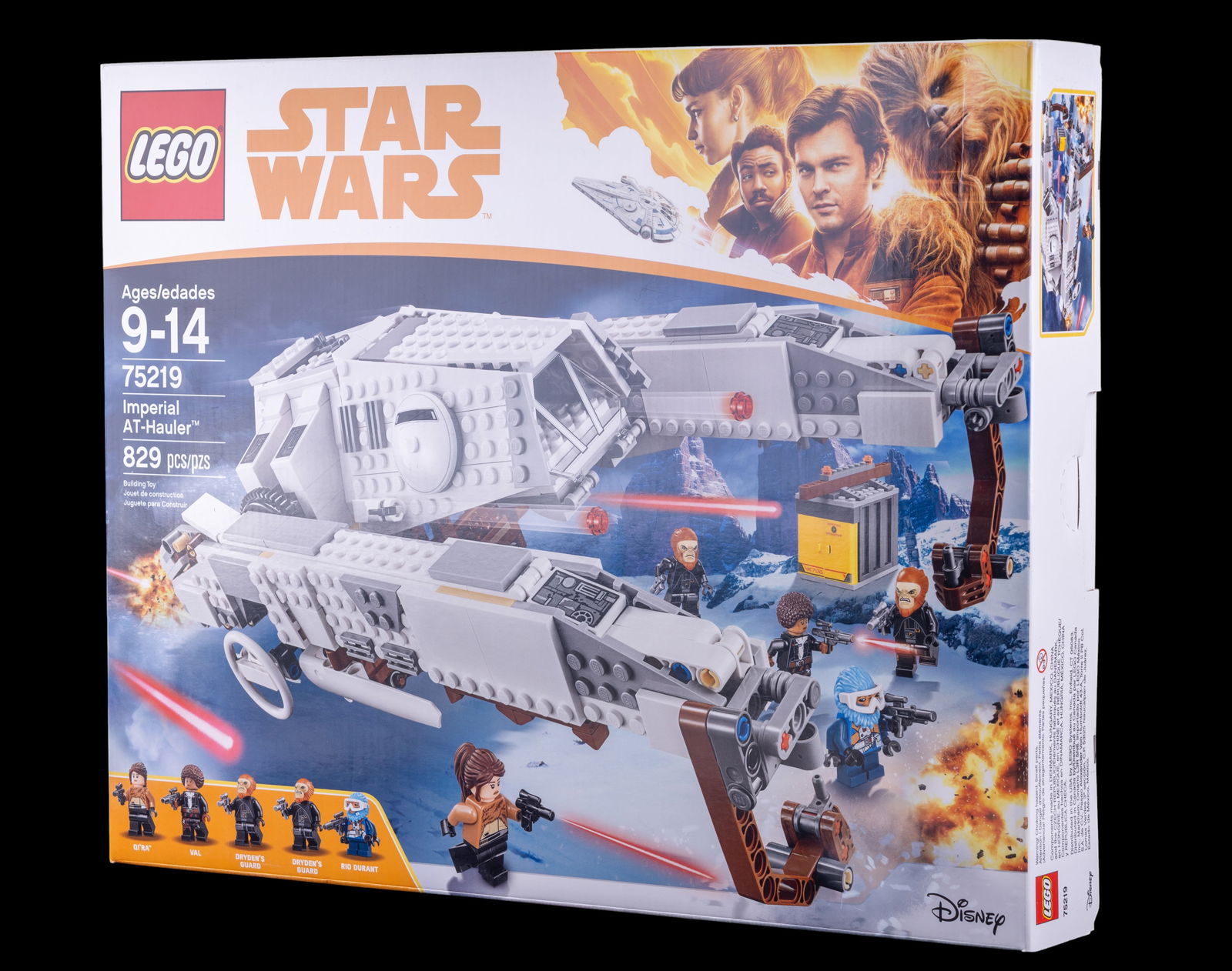 NIB LEGO Star Wars Imperial AT-Hauler 75219: LEGO Star Wars Imperial AT-Hauler (Set 75219), new in box (NIB) and factory-sealed. Contains 829 pieces, recommended for ages 9-14. Includes five minifigures and various accessories. Packaging display
