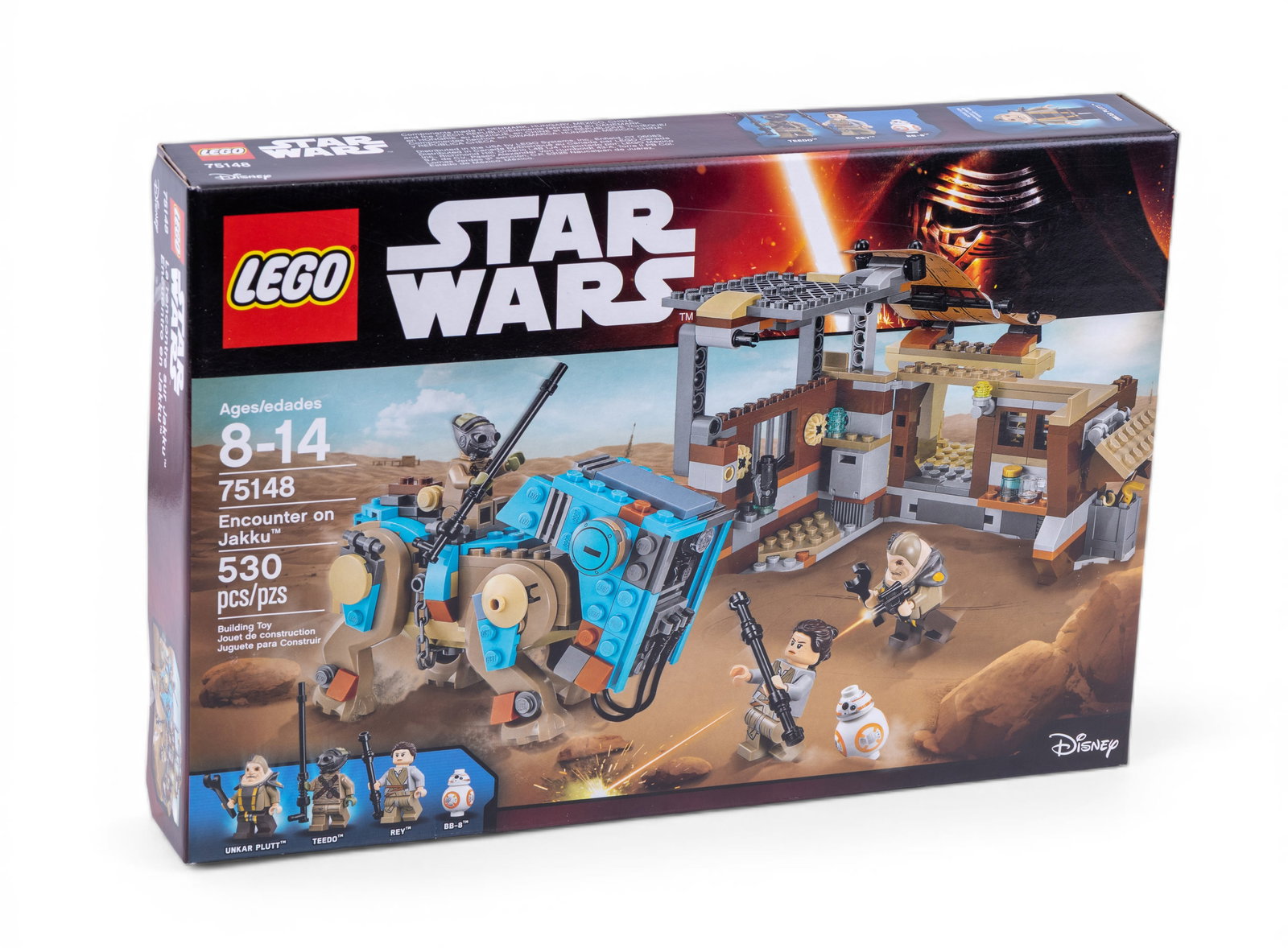 LEGO Star Wars Set 75148, NIB, 530 Pieces: LEGO Star Wars Set 75148, titled 'Encounter on Jakku.' This set includes 530 pieces and is recommended for ages 8-14. It features key characters and a detailed build from the Star Wars universe. The i