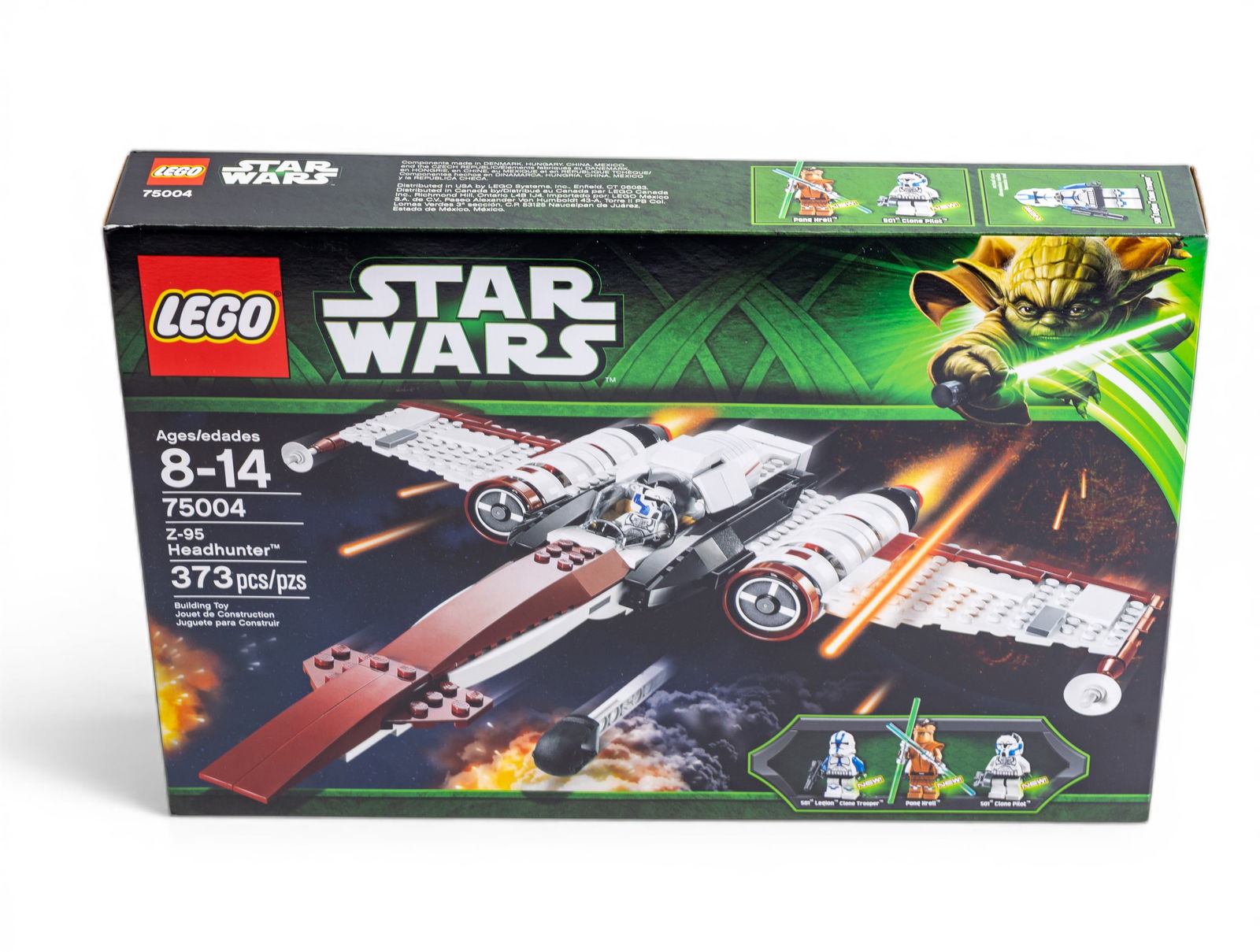 LEGO Star Wars Z-95 Headhunter Set 75004: LEGO Star Wars set 75004, Z-95 Headhunter, new in box (NIB). Contains 373 pieces and is recommended for ages 8-14. Includes three minifigures: Yoda, 501st Legion Clone Pilot, and 501st Legion Clone Tr