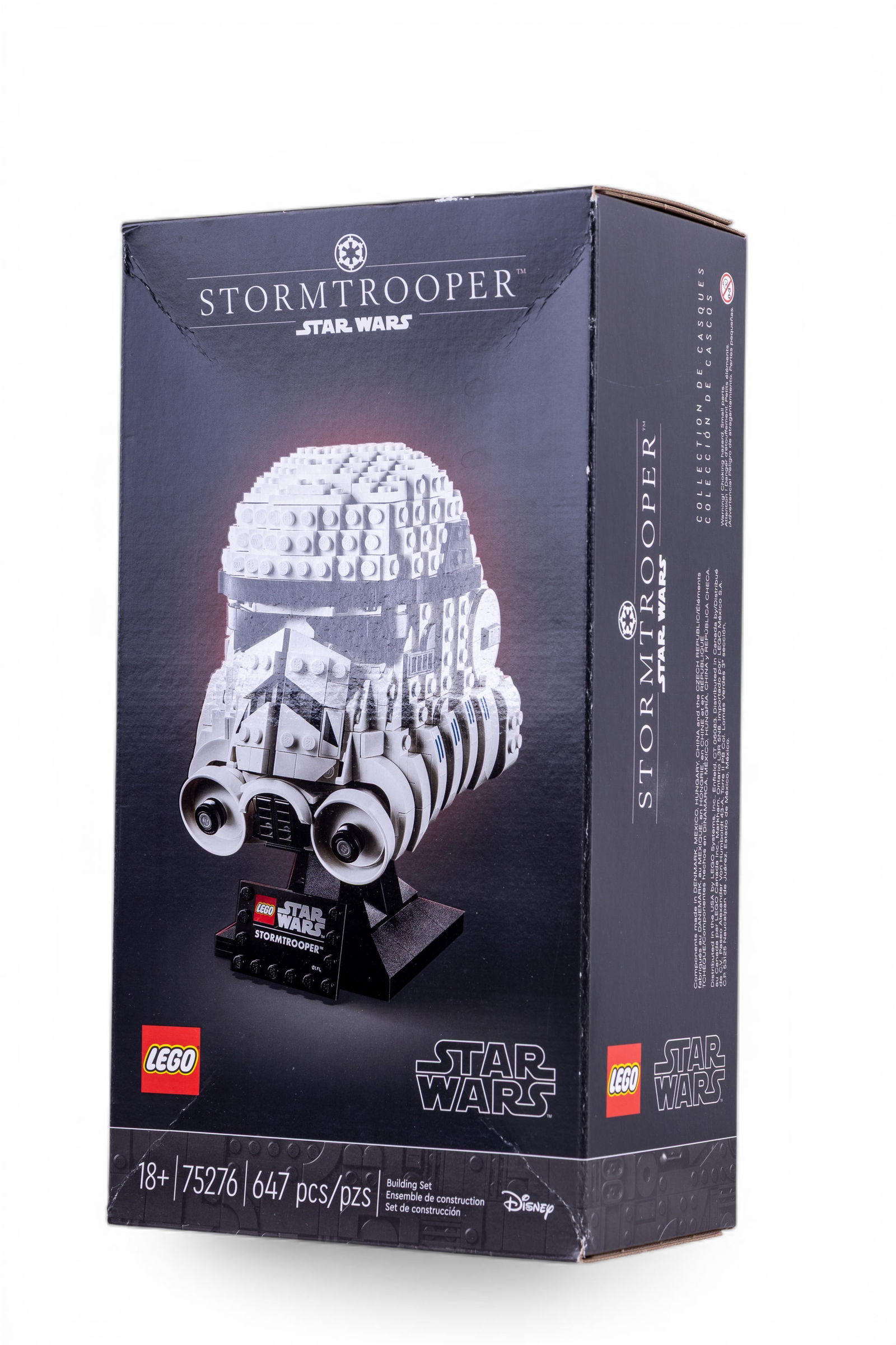 LEGO Star Wars Stormtrooper Helmet NIB: LEGO Star Wars set 75276 featuring a Stormtrooper helmet. Box is marked '18+' and includes 647 pieces. Item is new in box (NIB), unopened and sealed.
