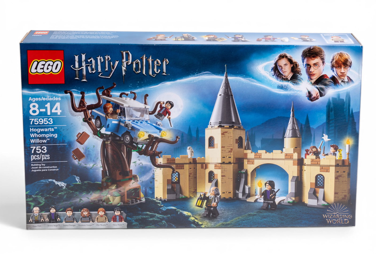 LEGO Harry Potter Hogwarts Whomping Willow Set: New in box (NIB) LEGO Harry Potter set 75953, featuring the Hogwarts Whomping Willow. Includes 753 pieces and is designed for ages 8-14. Set includes characters and scenes from the Harry Potter series