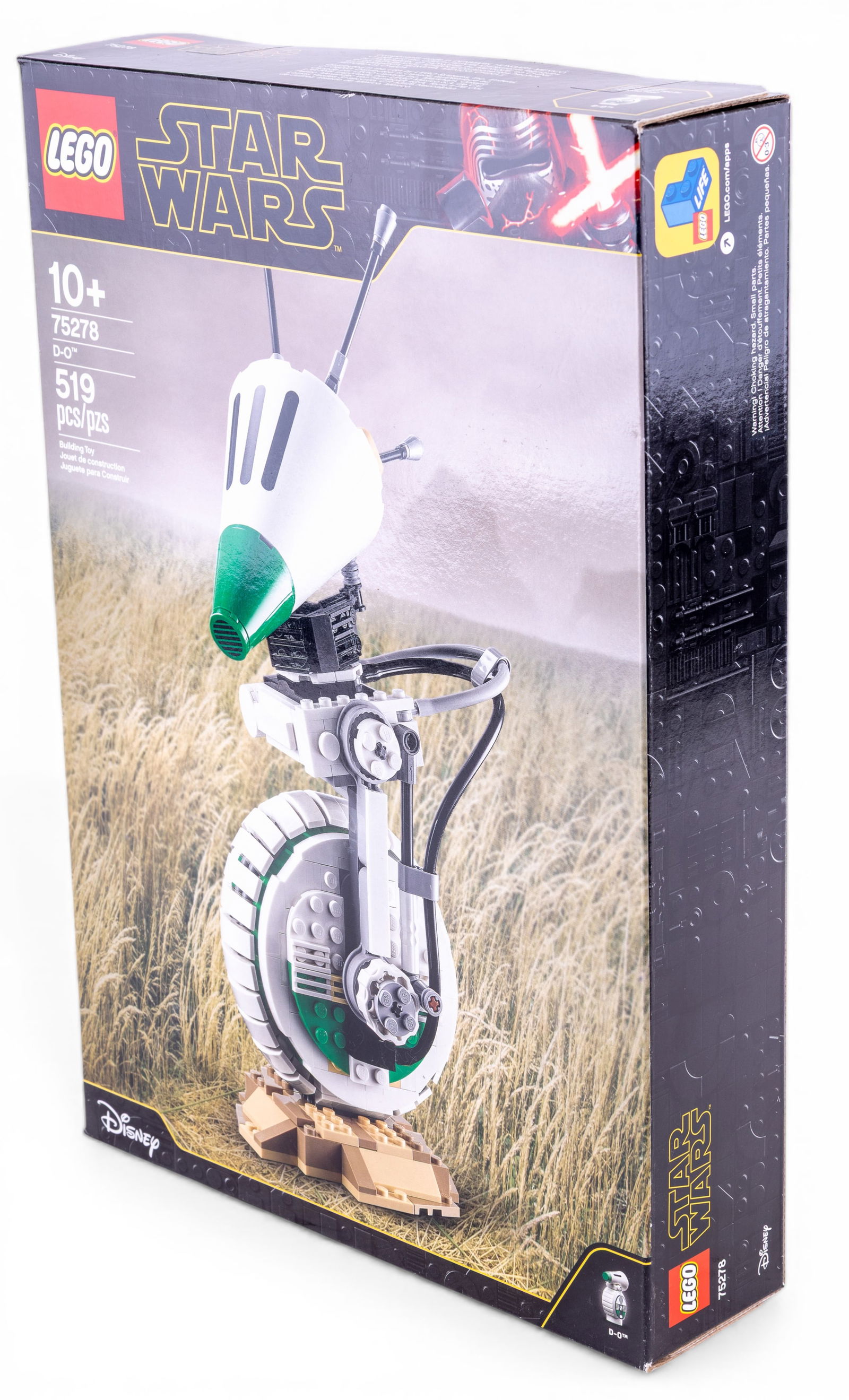 LEGO Star Wars Set 75278 D-O, 519 Pieces: LEGO Star Wars building set 75278 featuring D-O droid. Set includes 519 pieces for constructing a detailed model with a display stand. Age recommendation is 10 and above. New in box.