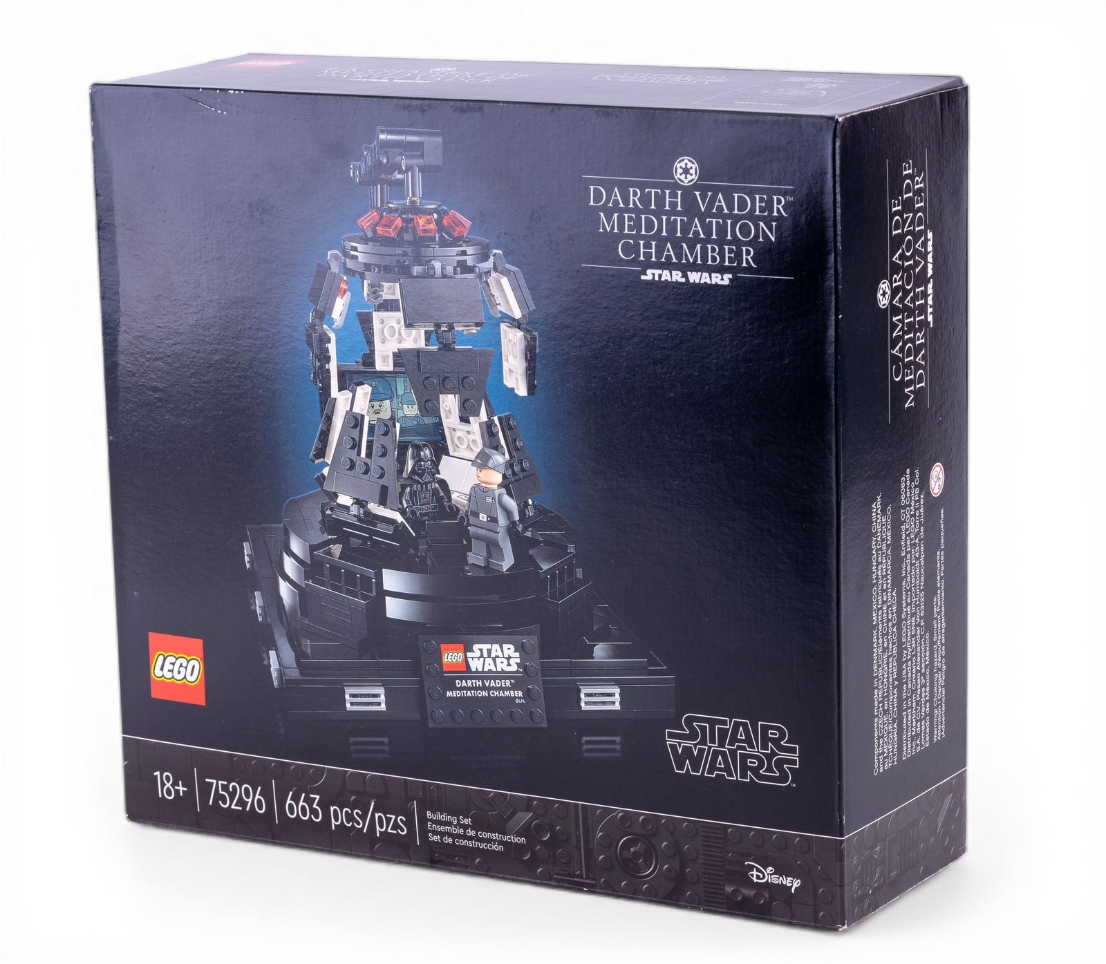 LEGO Darth Vader Meditation Chamber Set 75296: LEGO set 75296, Darth Vader Meditation Chamber, featuring 663 pieces. Designed for ages 18+ and part of the Star Wars series. The item is new in box and has never been opened, with factory seals intac