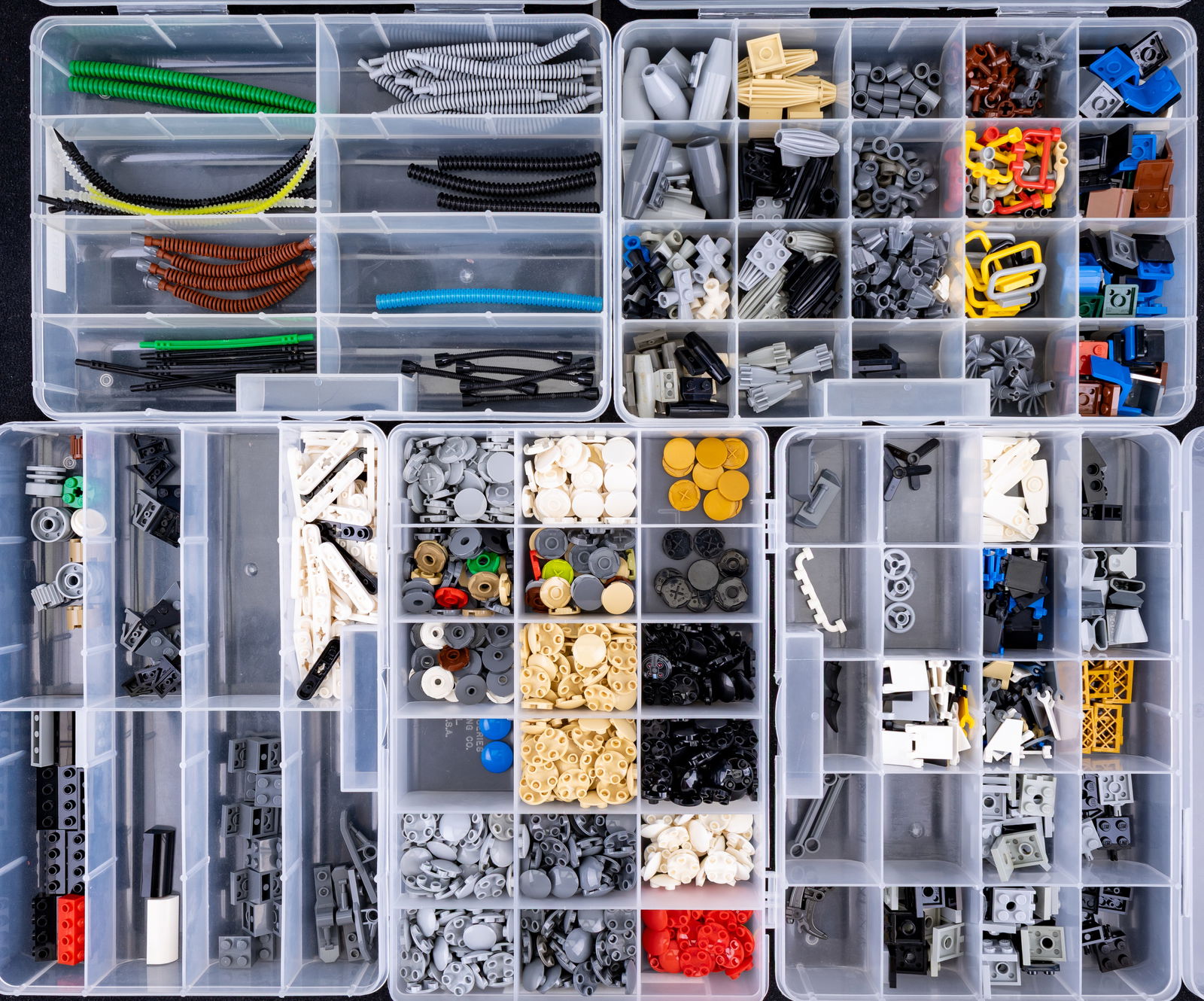 Lego Pieces in 5 Storage Containers (1 of 6)