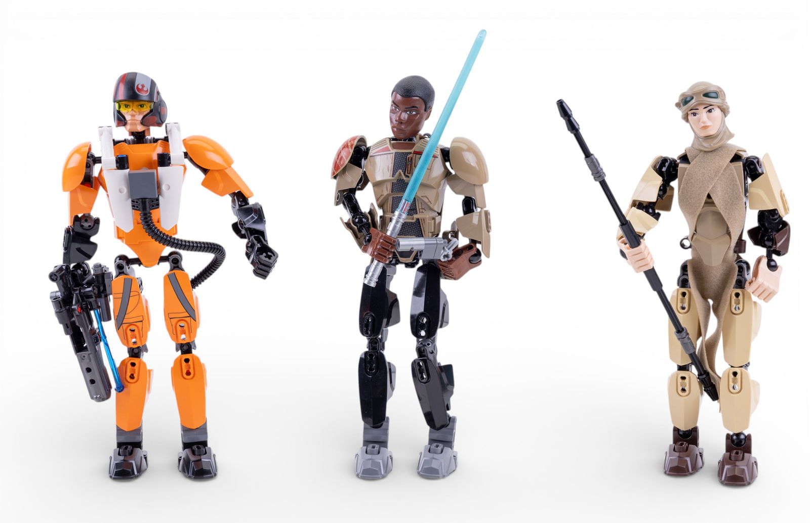 Lego Star Wars Finn, Rey, and Poe Dameron Figures (1 of 3)