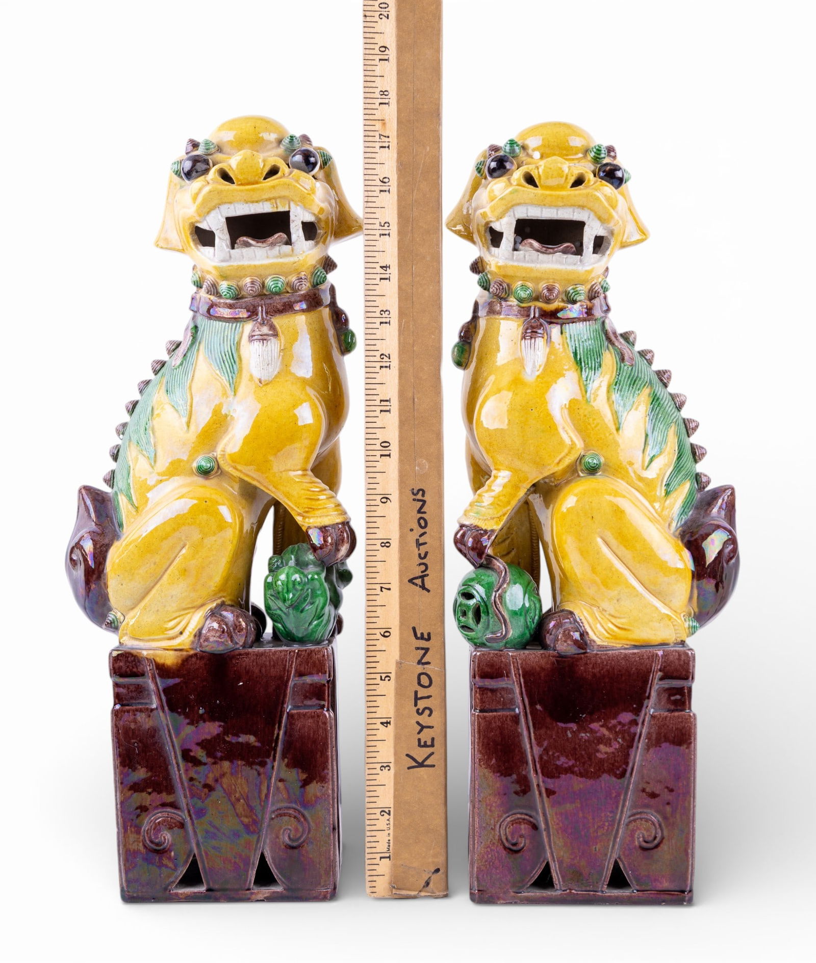 Chinese Ceramic Foo Dogs Pair - 7