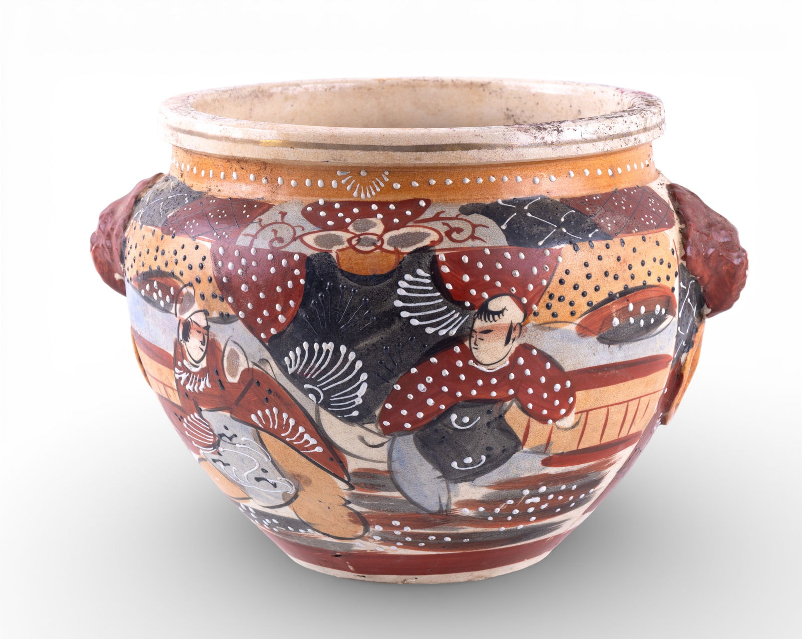 Japanese Satsuma Earthenware Planter Bowl (1 of 9)