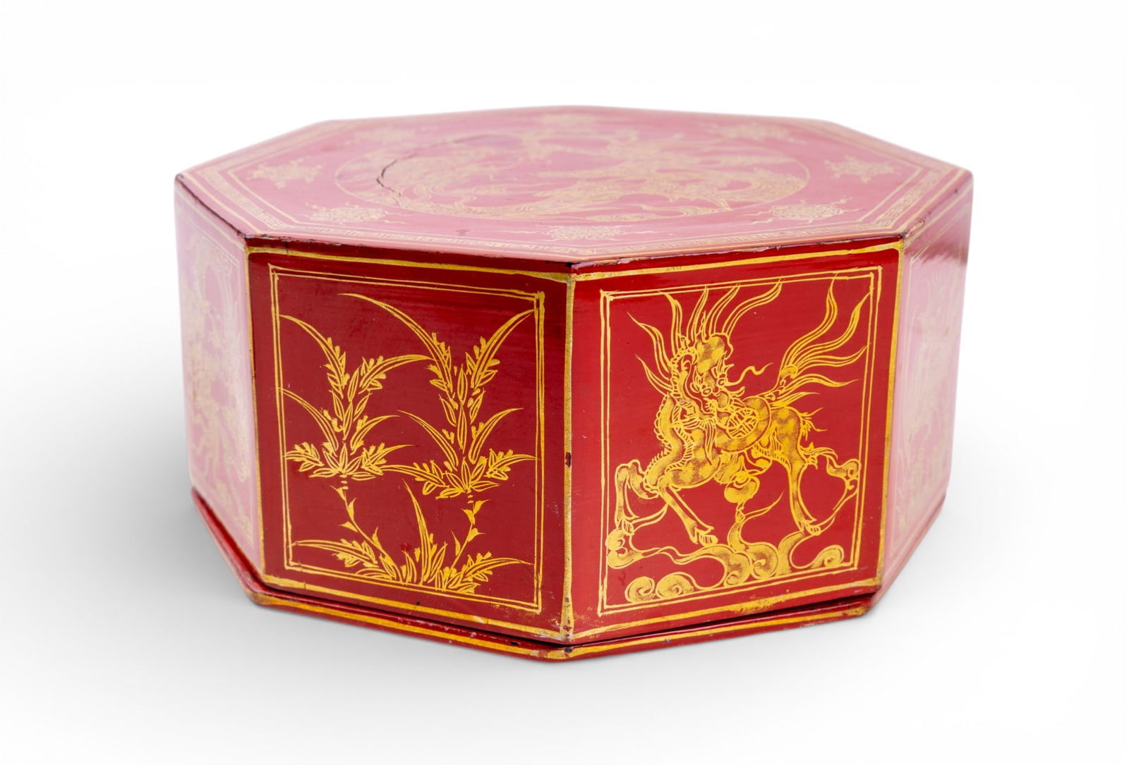 Early Chinese Lacquer Dragon Box - 3