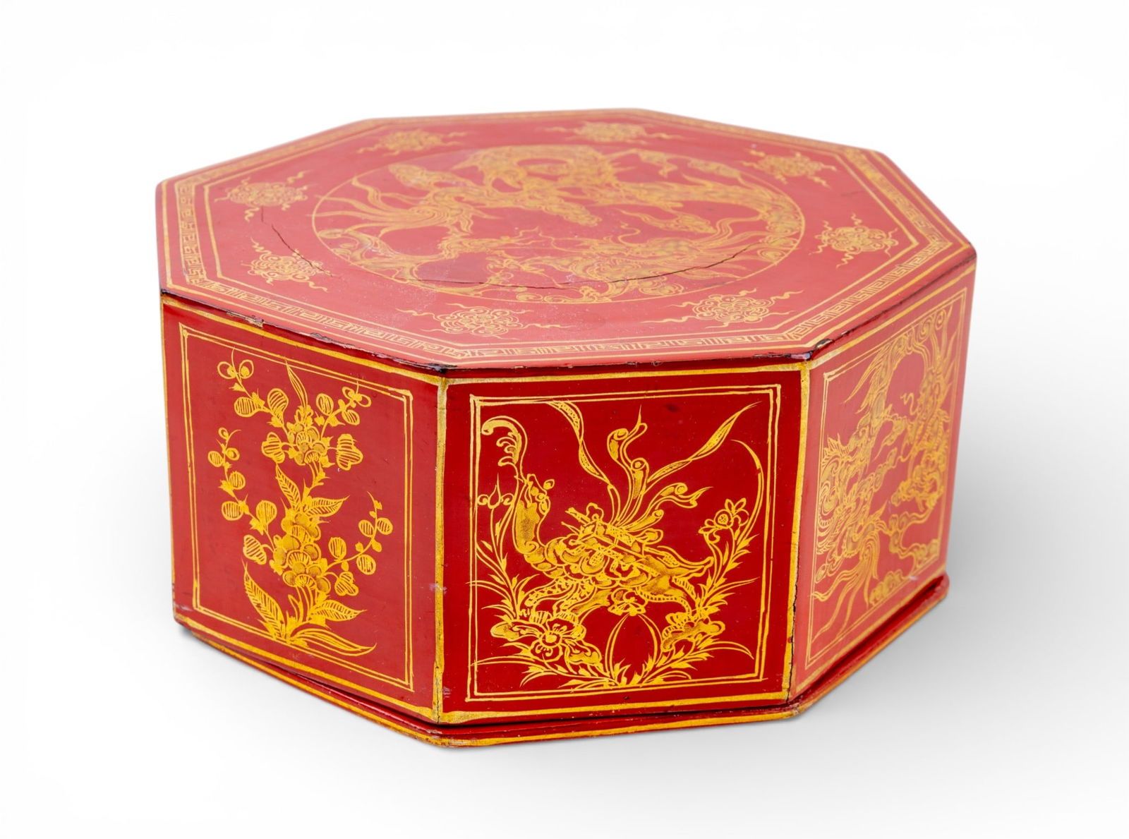 Early Chinese Lacquer Dragon Box - 5