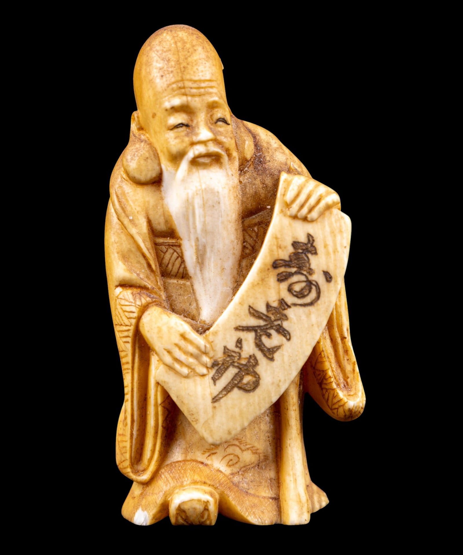 Antique Japanese Fisherman Netsuke (1 of 5)