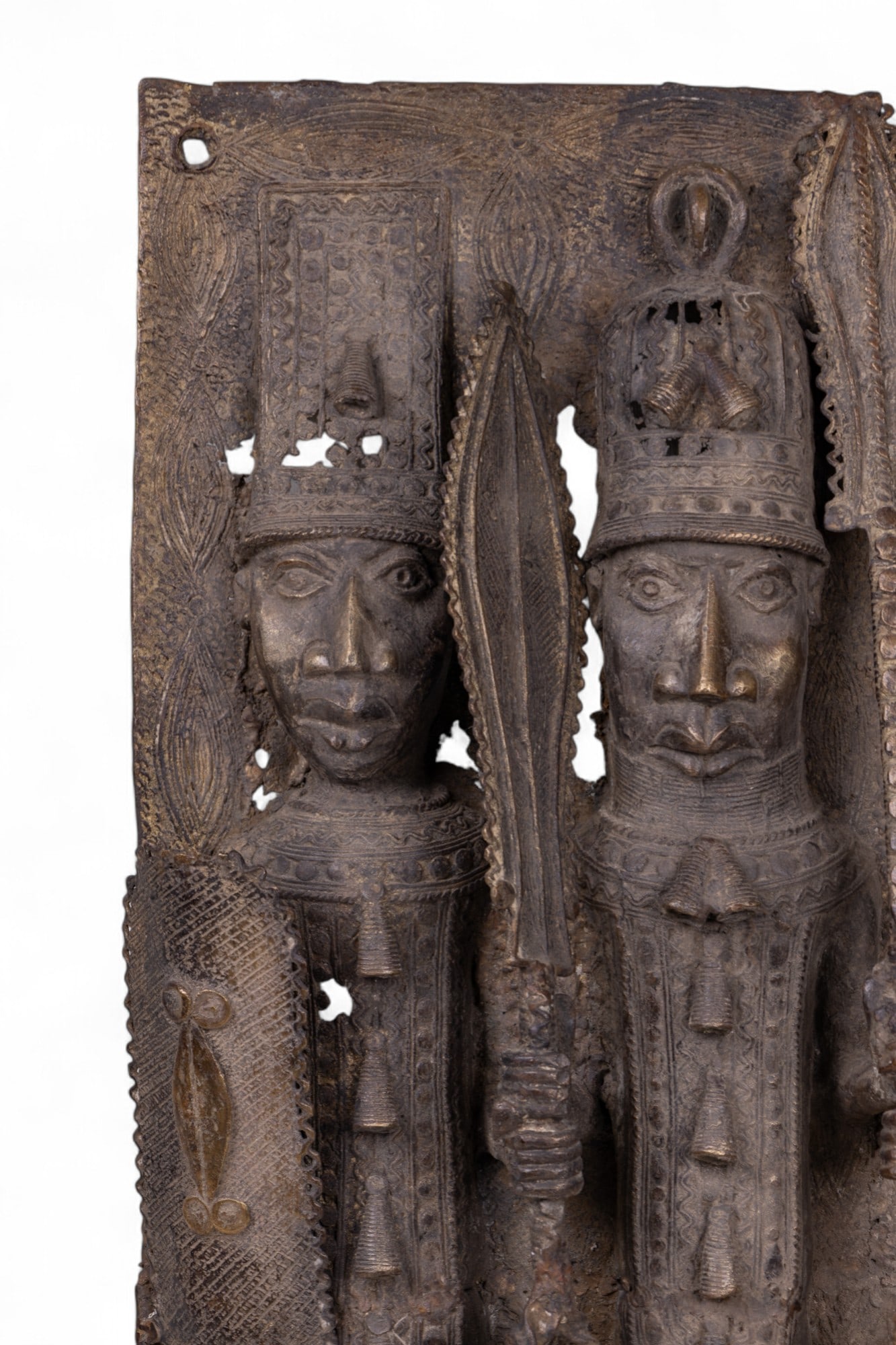 Benin Bronze 4 Warrior Plaque - 3