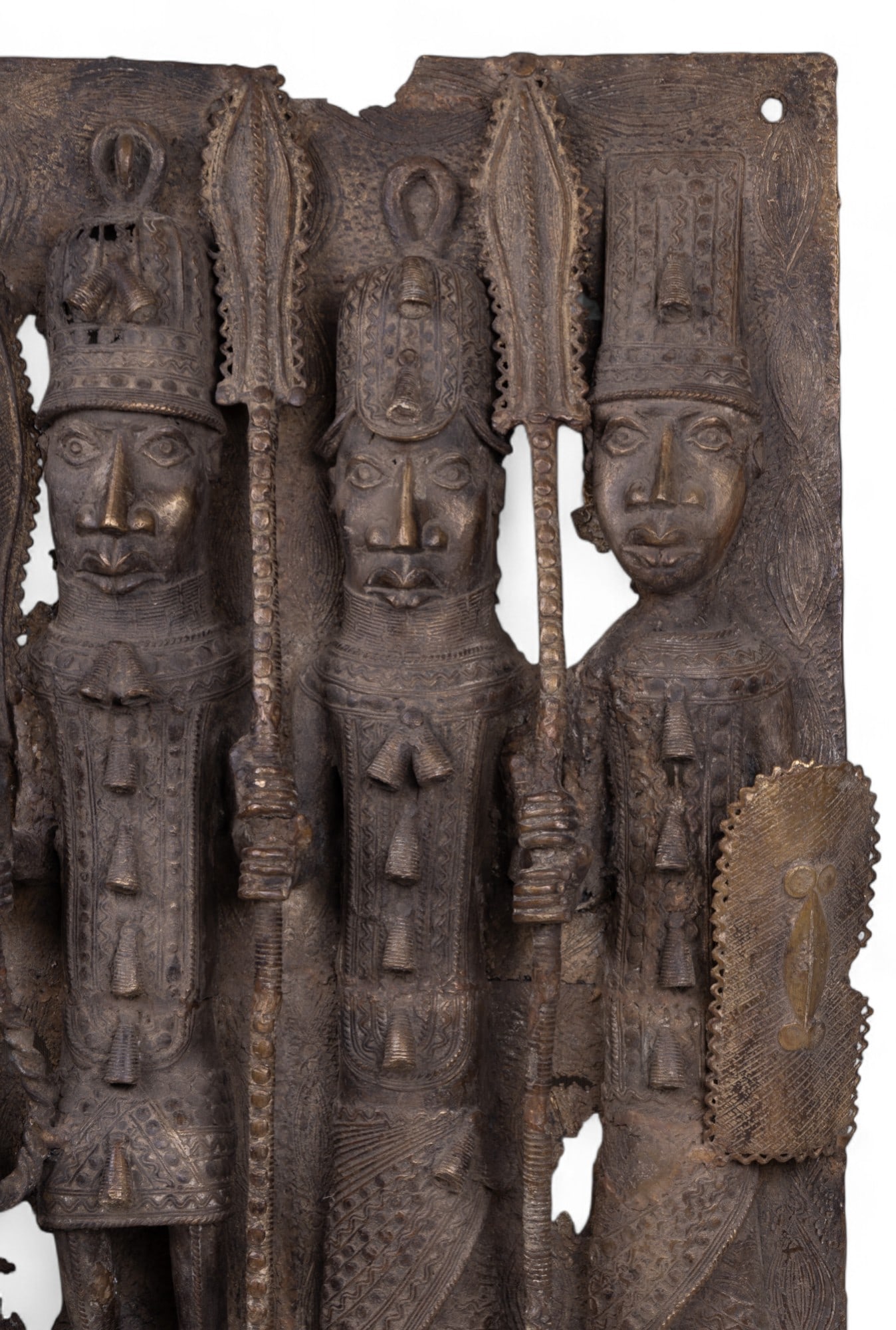 Benin Bronze 4 Warrior Plaque - 6