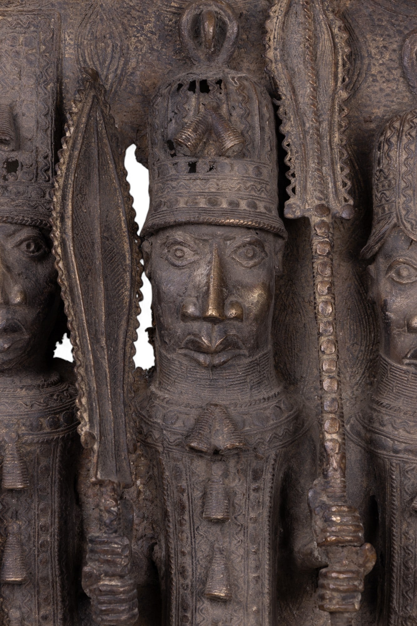 Benin Bronze 4 Warrior Plaque - 7