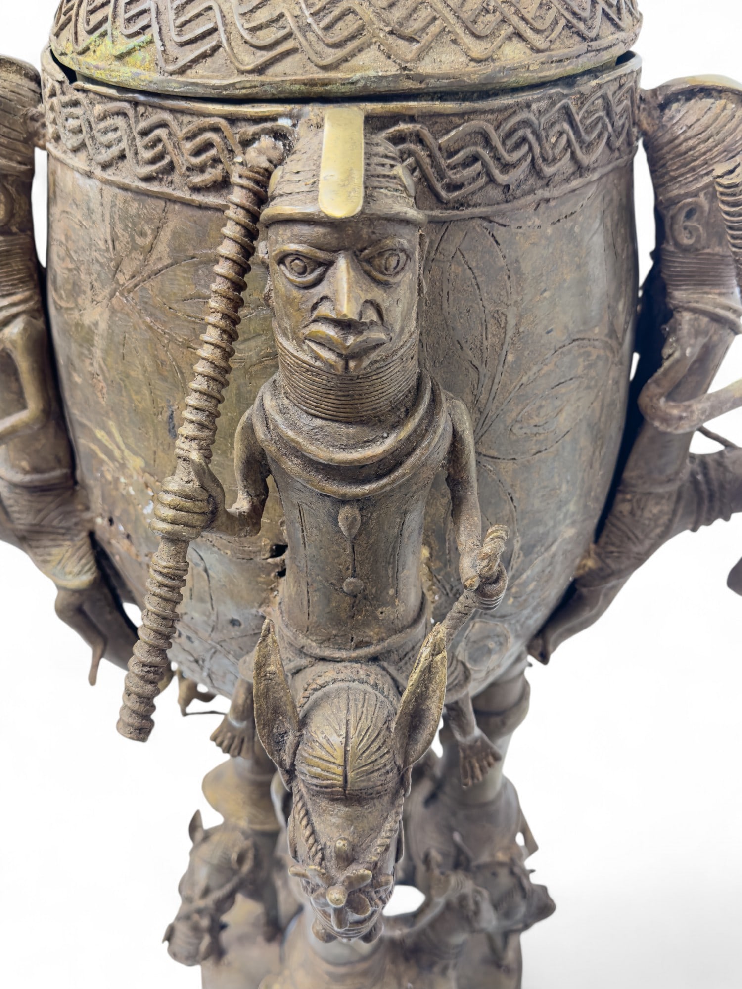 Benin Bronze Ceremonial Trophy, Horses - 10