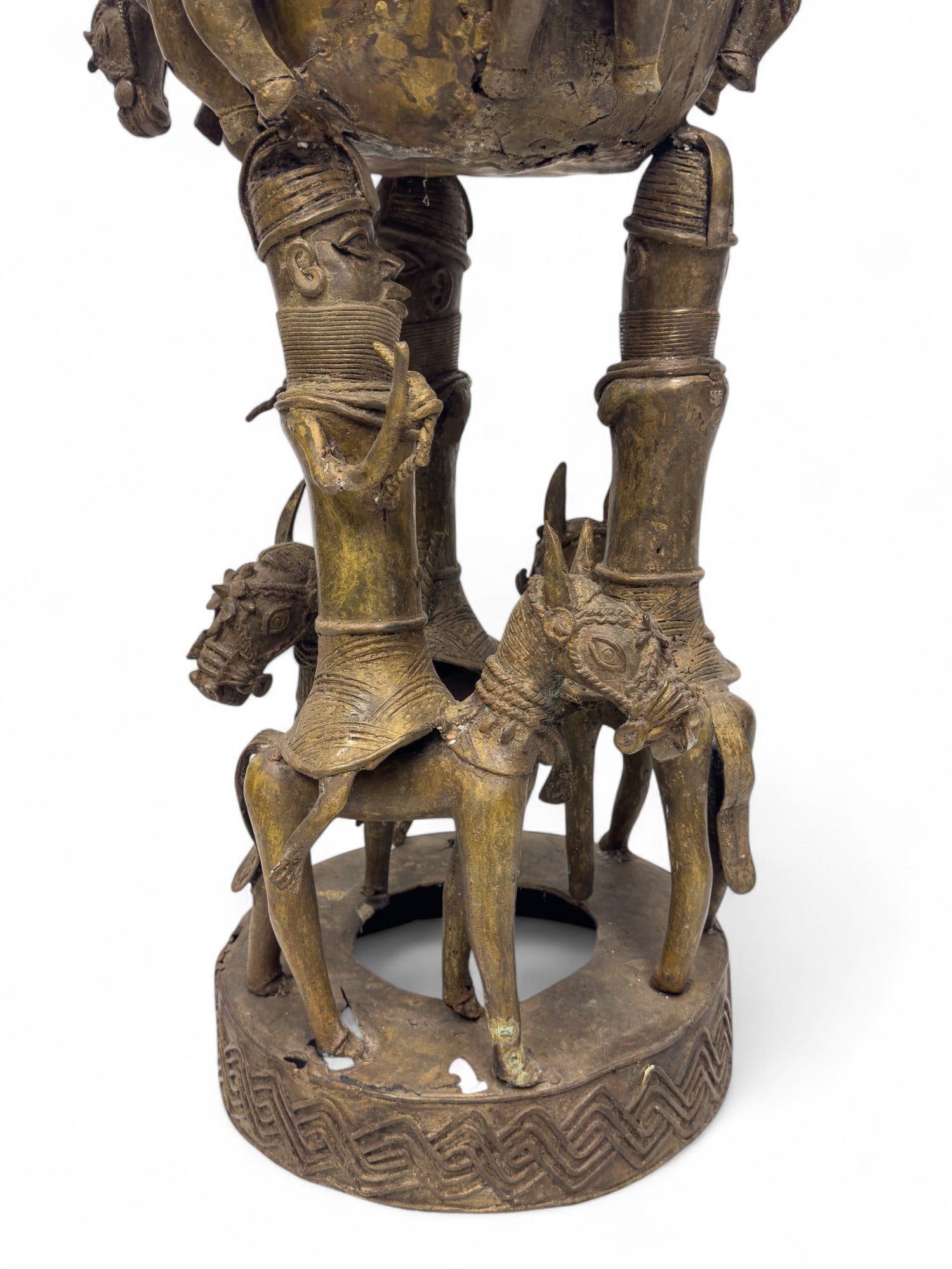Benin Bronze Ceremonial Trophy, Horses - 11