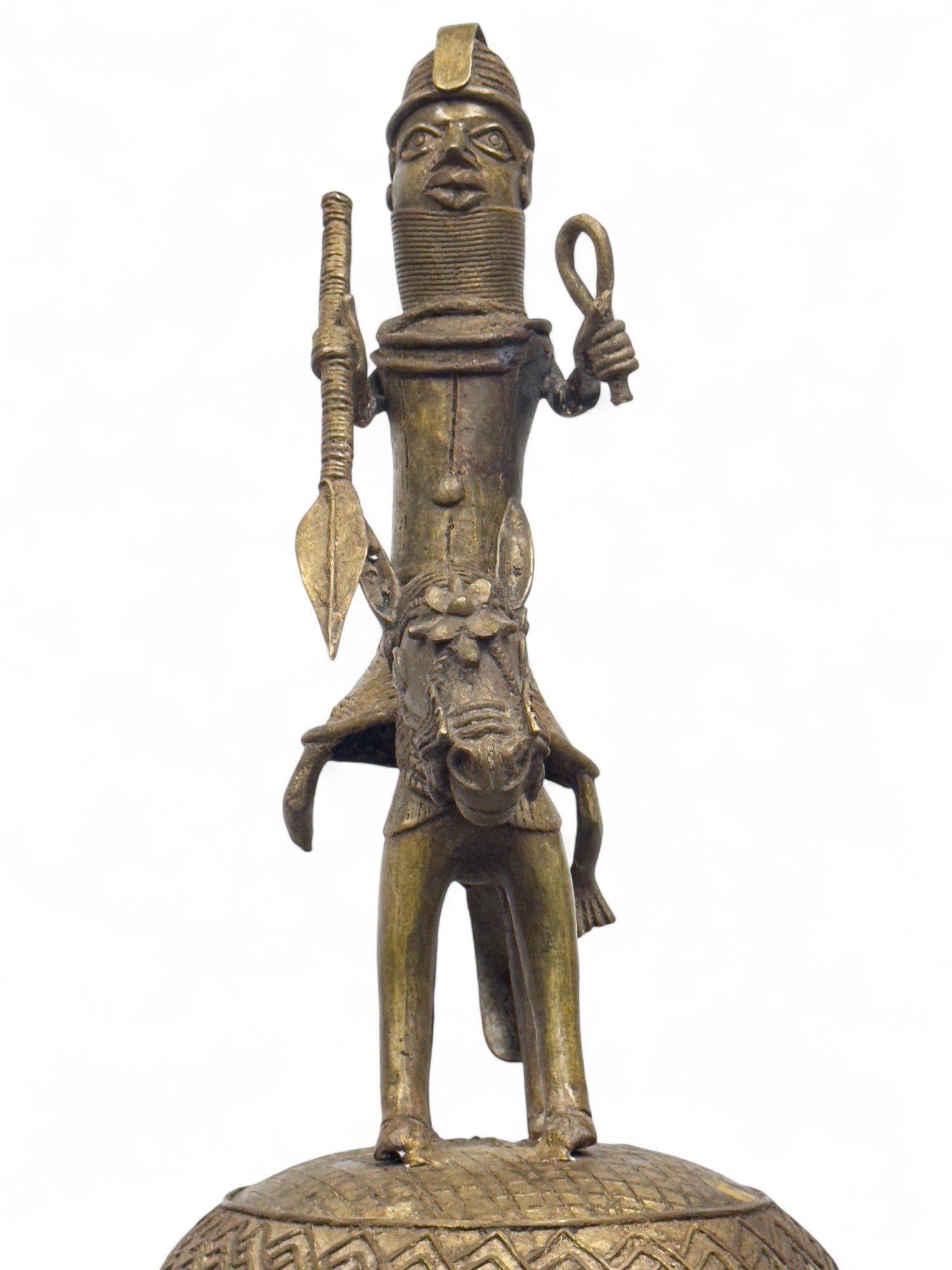 Benin Bronze Ceremonial Trophy, Horses - 13