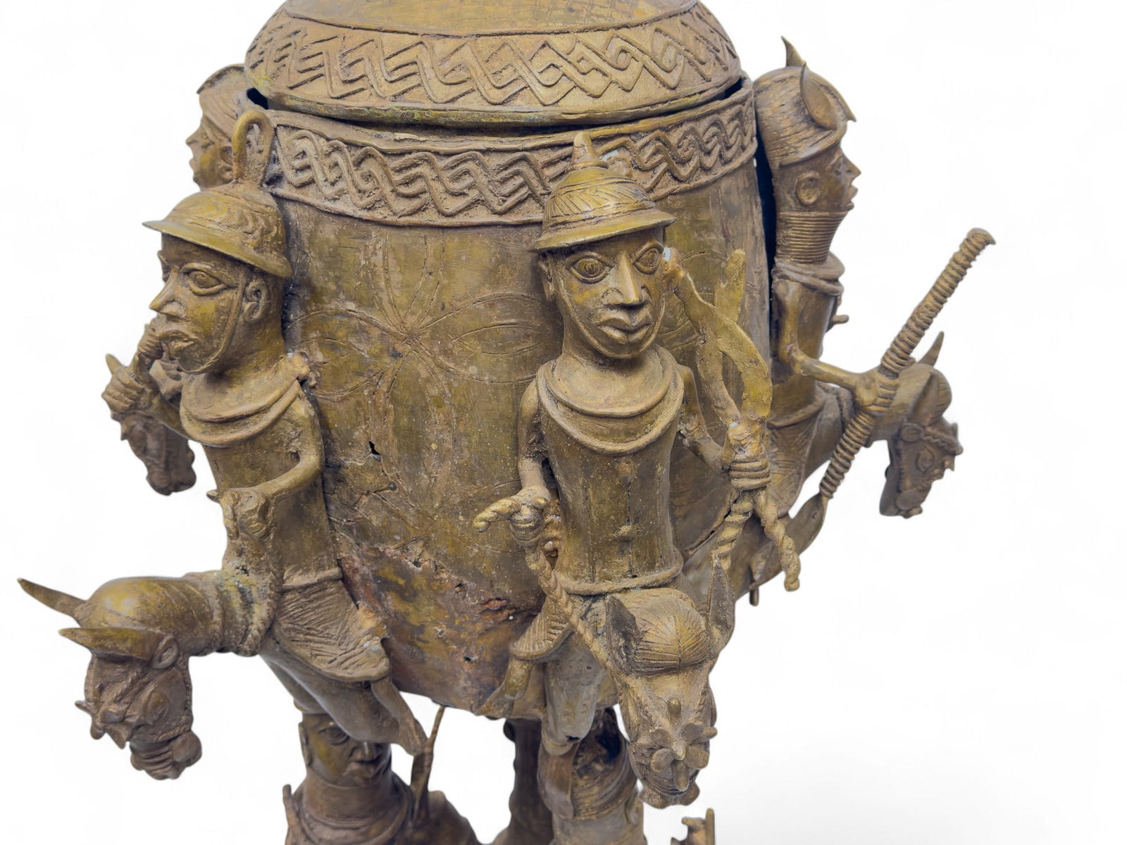 Benin Bronze Ceremonial Trophy, Horses - 14