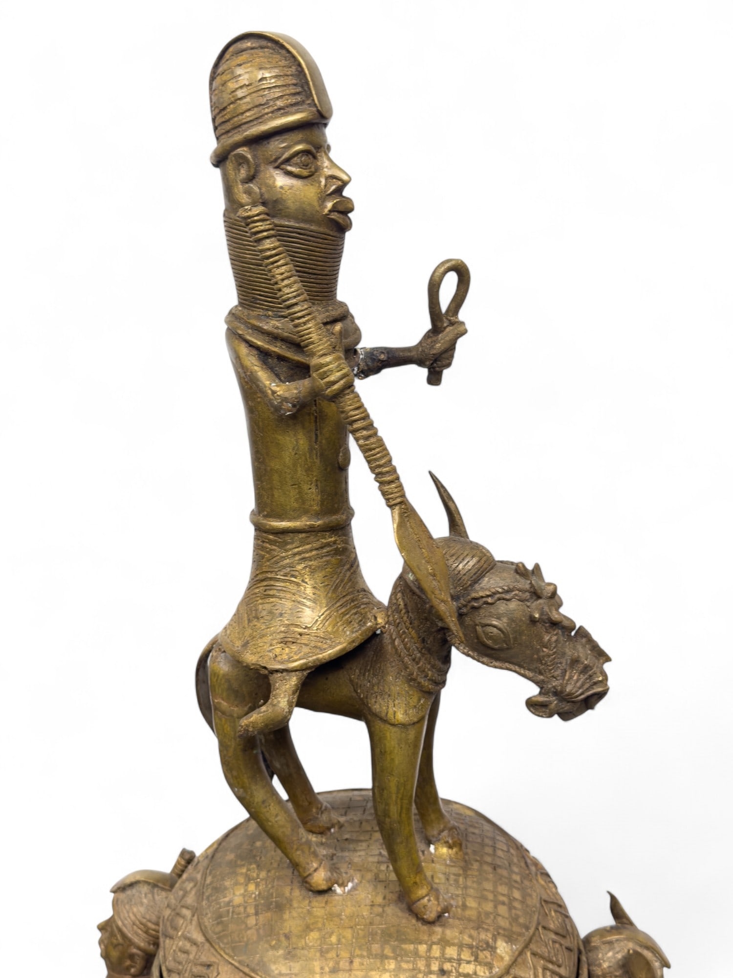 Benin Bronze Ceremonial Trophy, Horses - 15