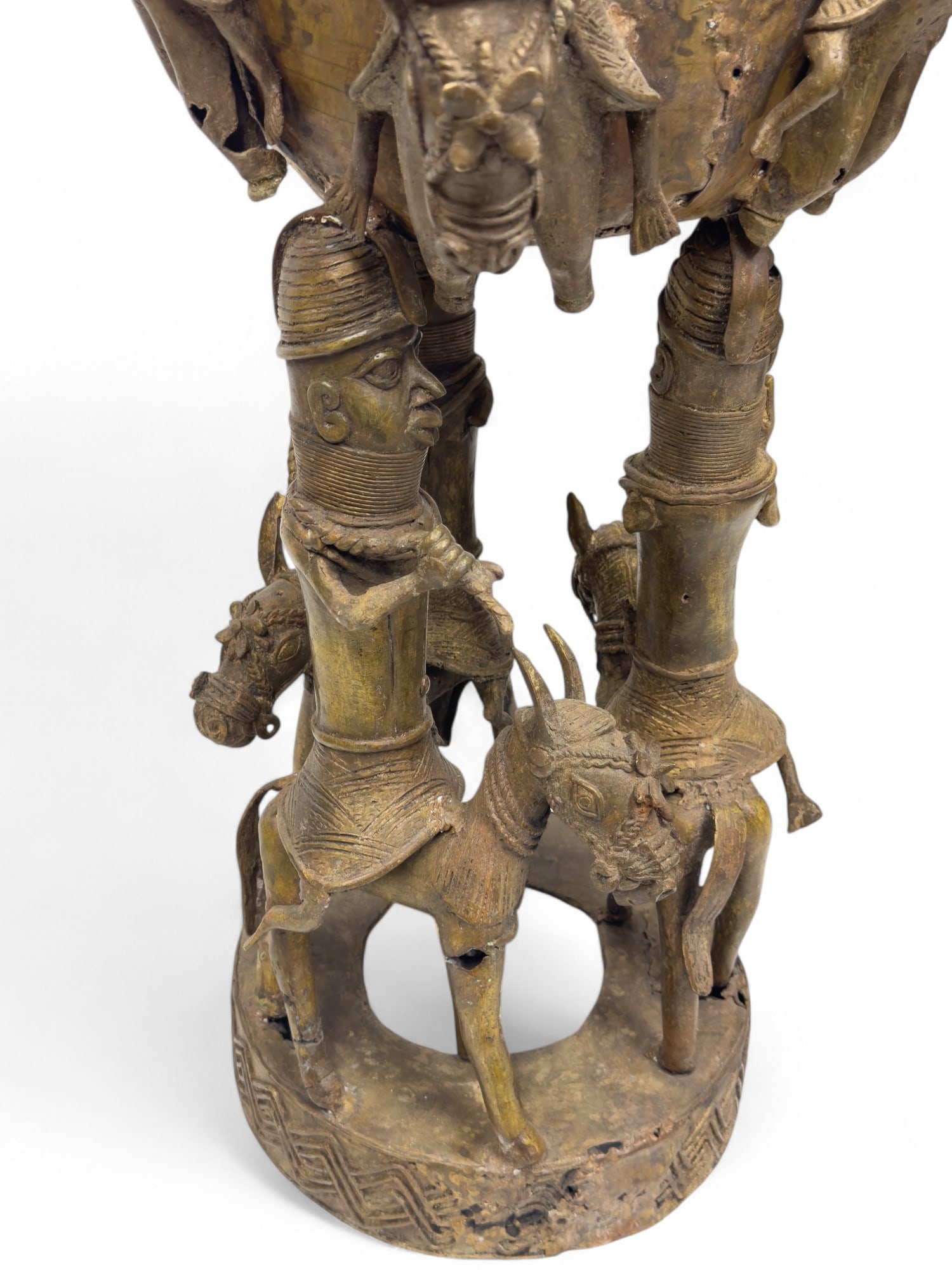 Benin Bronze Ceremonial Trophy, Horses - 16