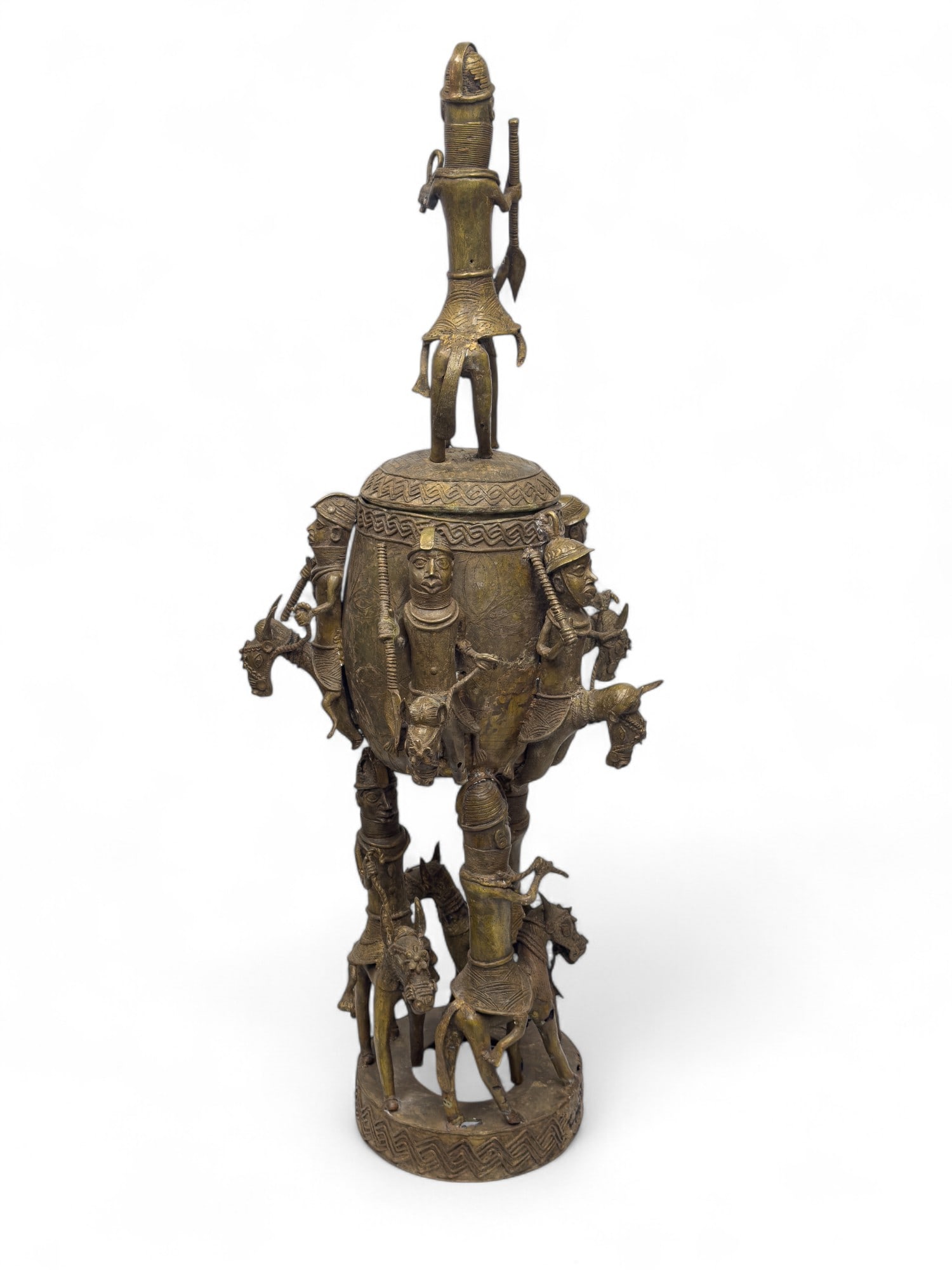 Benin Bronze Ceremonial Trophy, Horses - 17