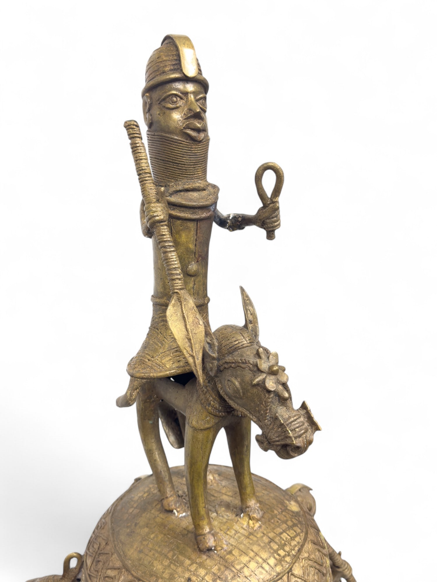 Benin Bronze Ceremonial Trophy, Horses - 2
