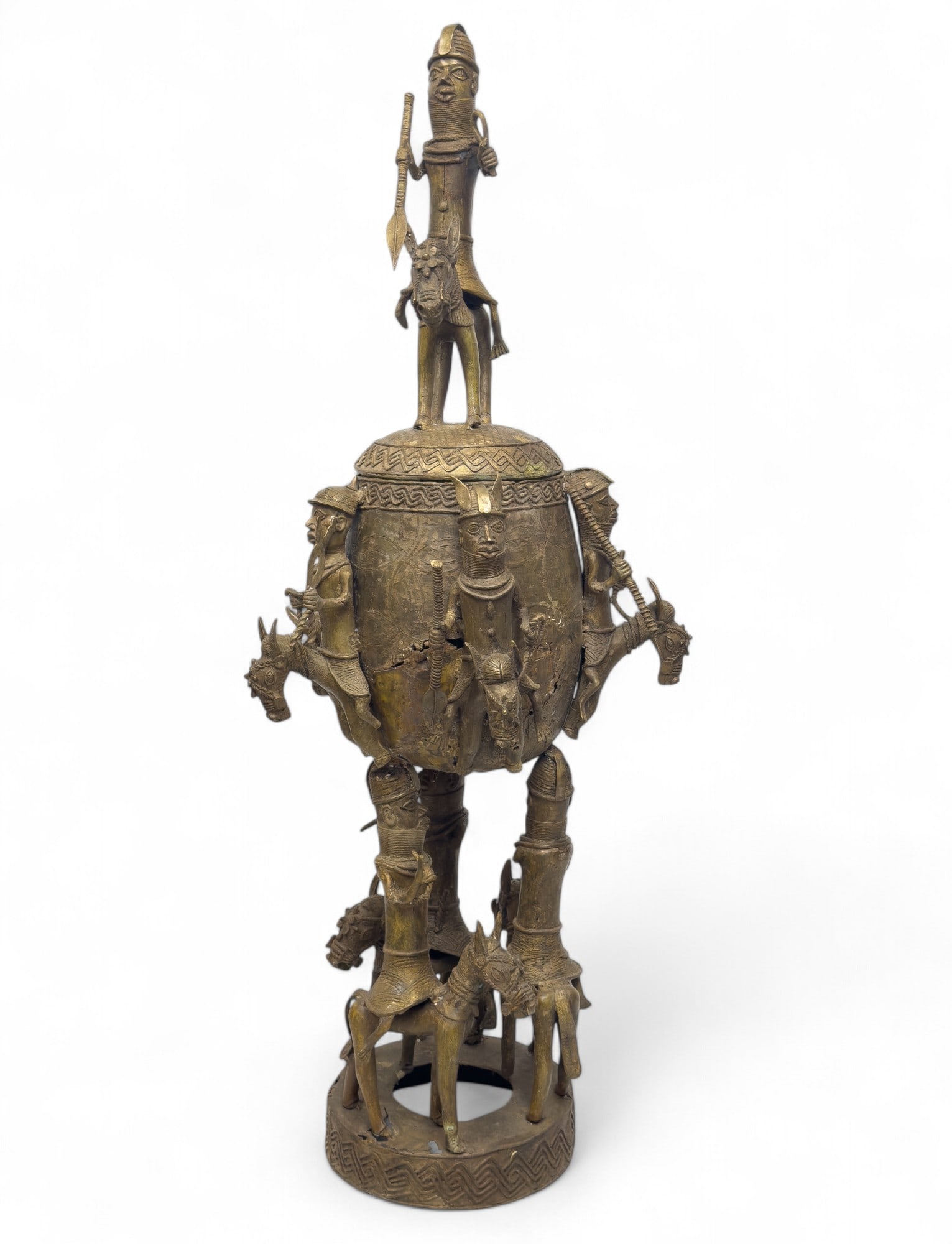 Benin Bronze Ceremonial Trophy, Horses - 3