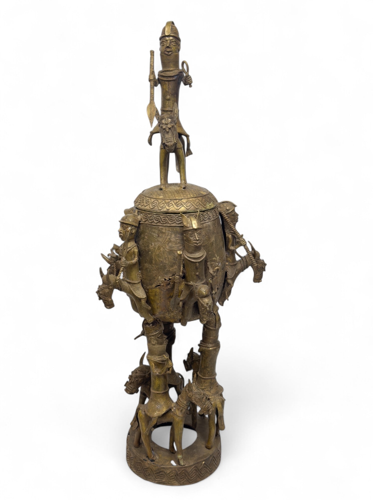 Benin Bronze Ceremonial Trophy, Horses - 4