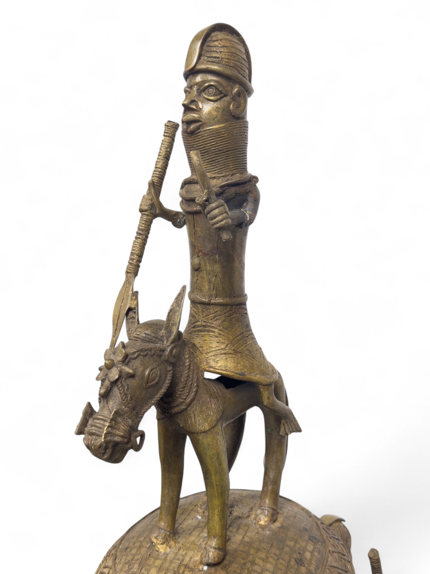 Benin Bronze Ceremonial Trophy, Horses - 6