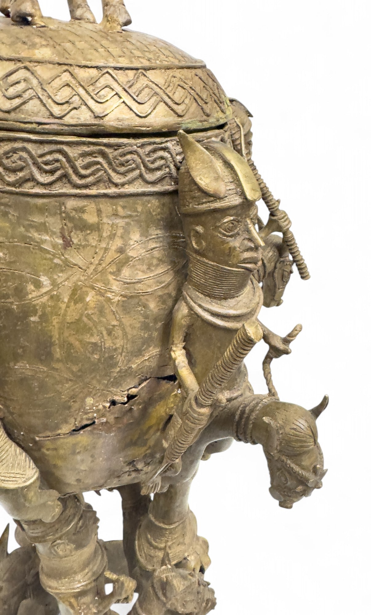 Benin Bronze Ceremonial Trophy, Horses - 8