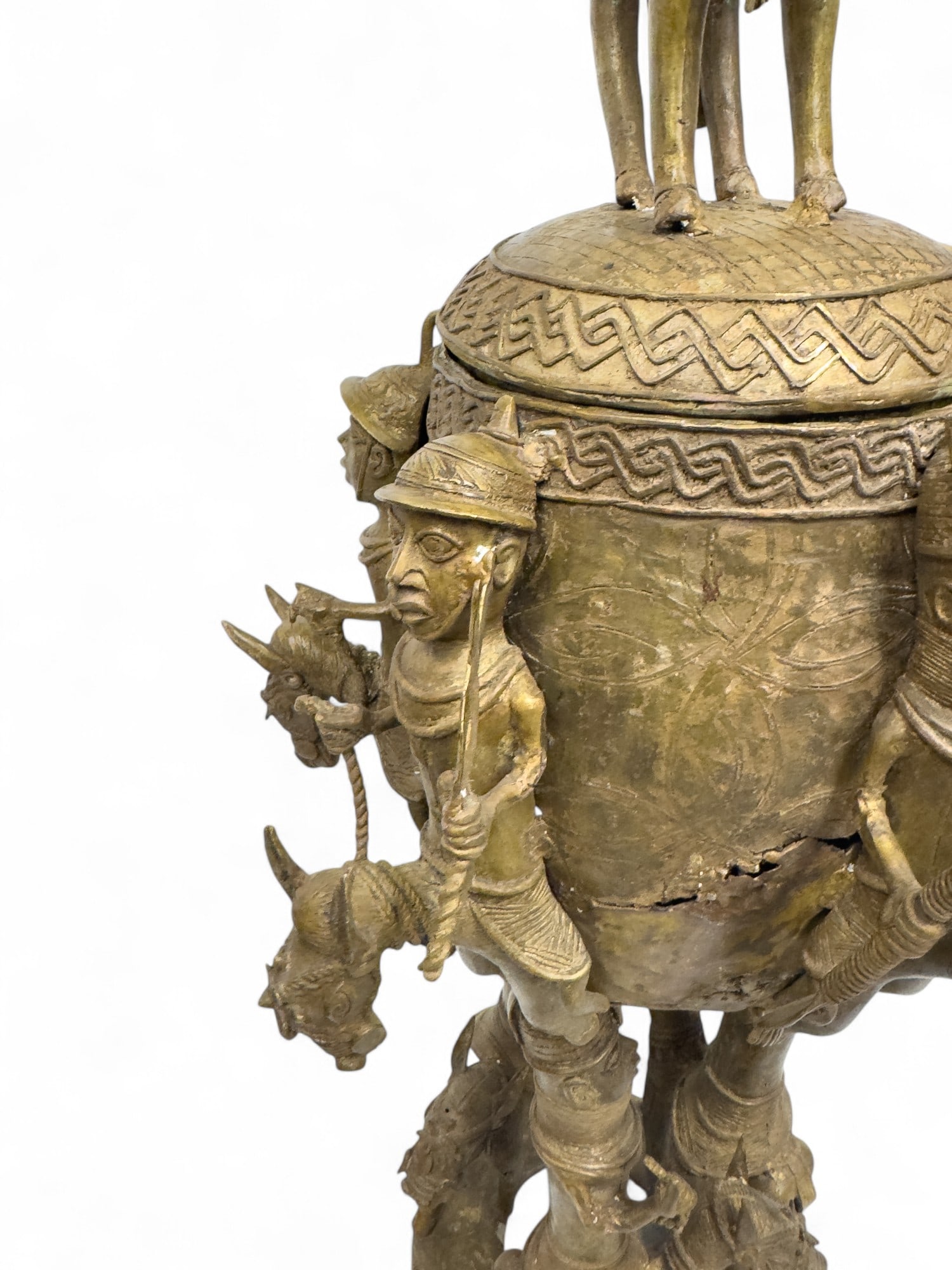 Benin Bronze Ceremonial Trophy, Horses - 9