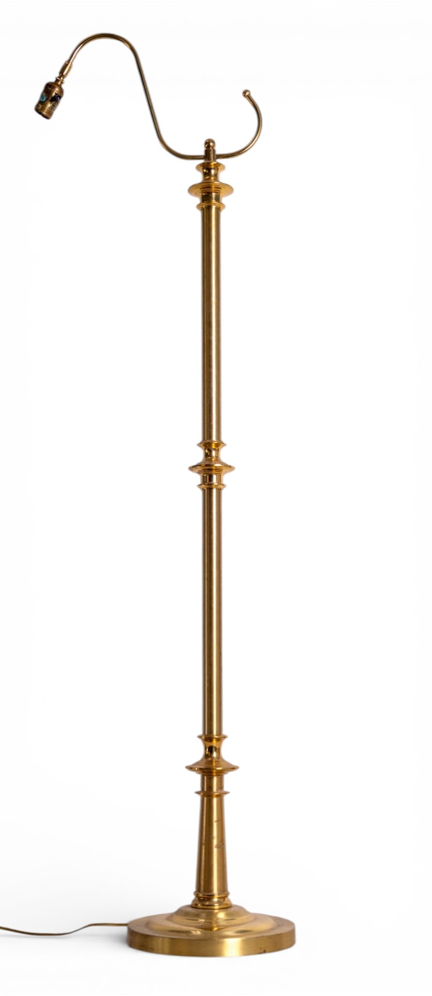 Brass Floor Lamp w/ Curved Arm (1 of 6)
