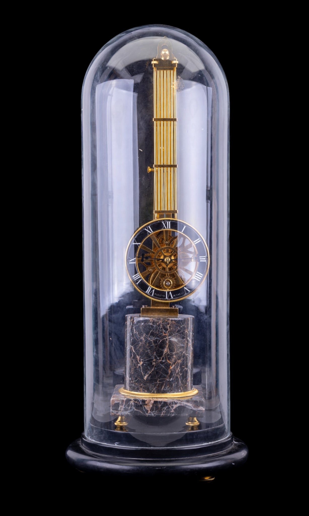 Huguenin French Skeleton Clock w/ Glass Dome (1 of 11)