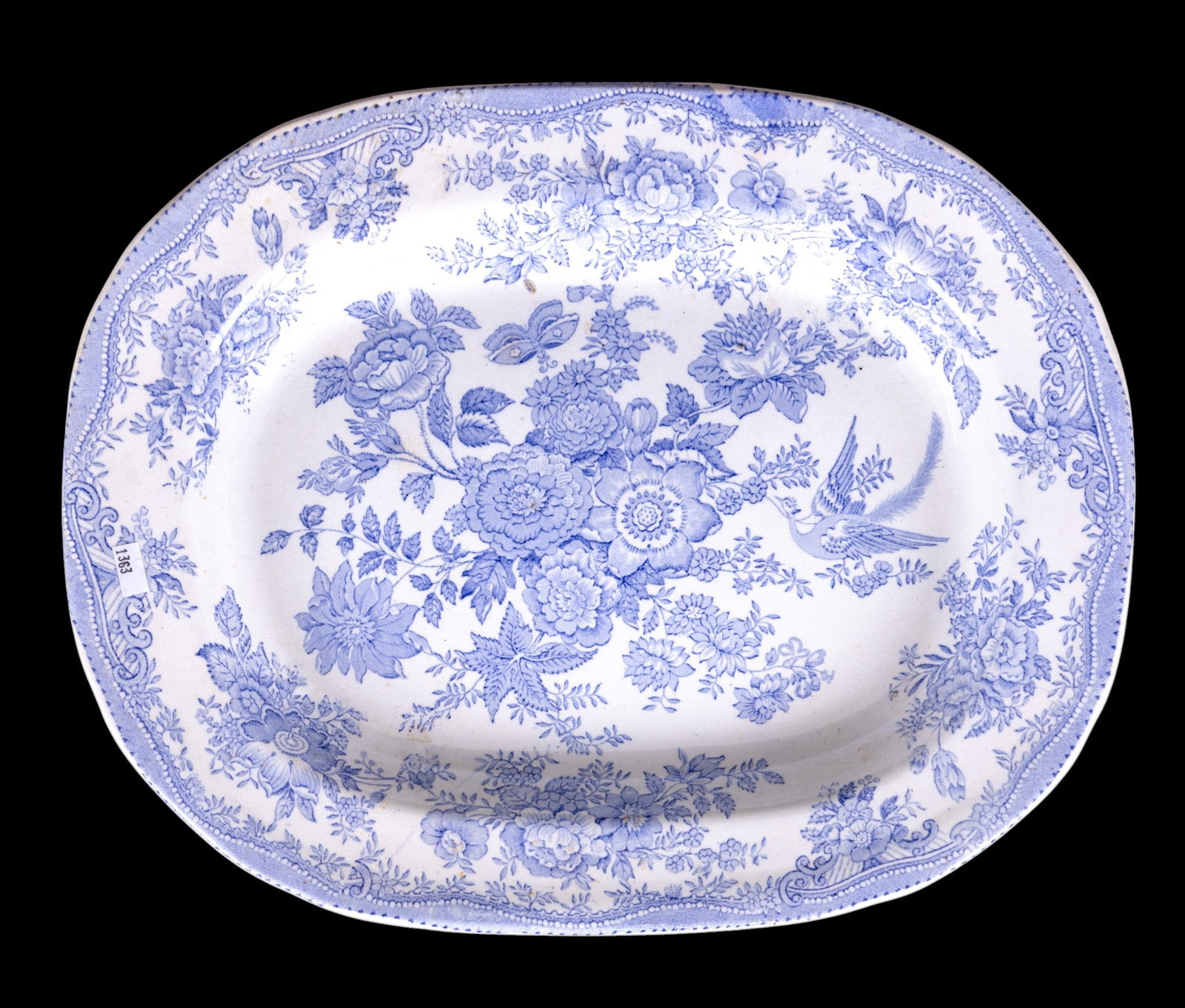 Transferware Platter, Candlesticks, & Frame - 2