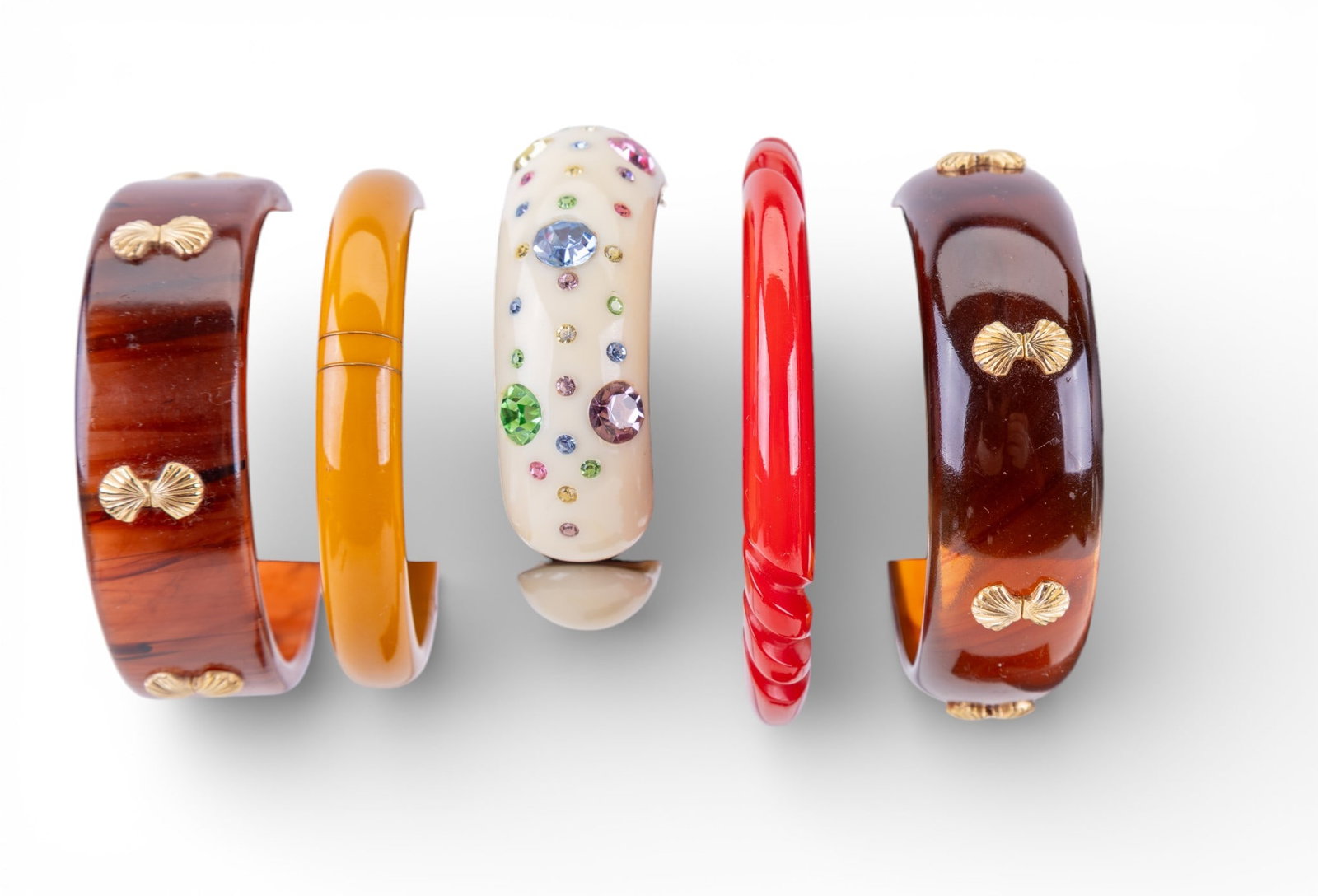 Bakelite and Weiss Bangle Bracelets - 4