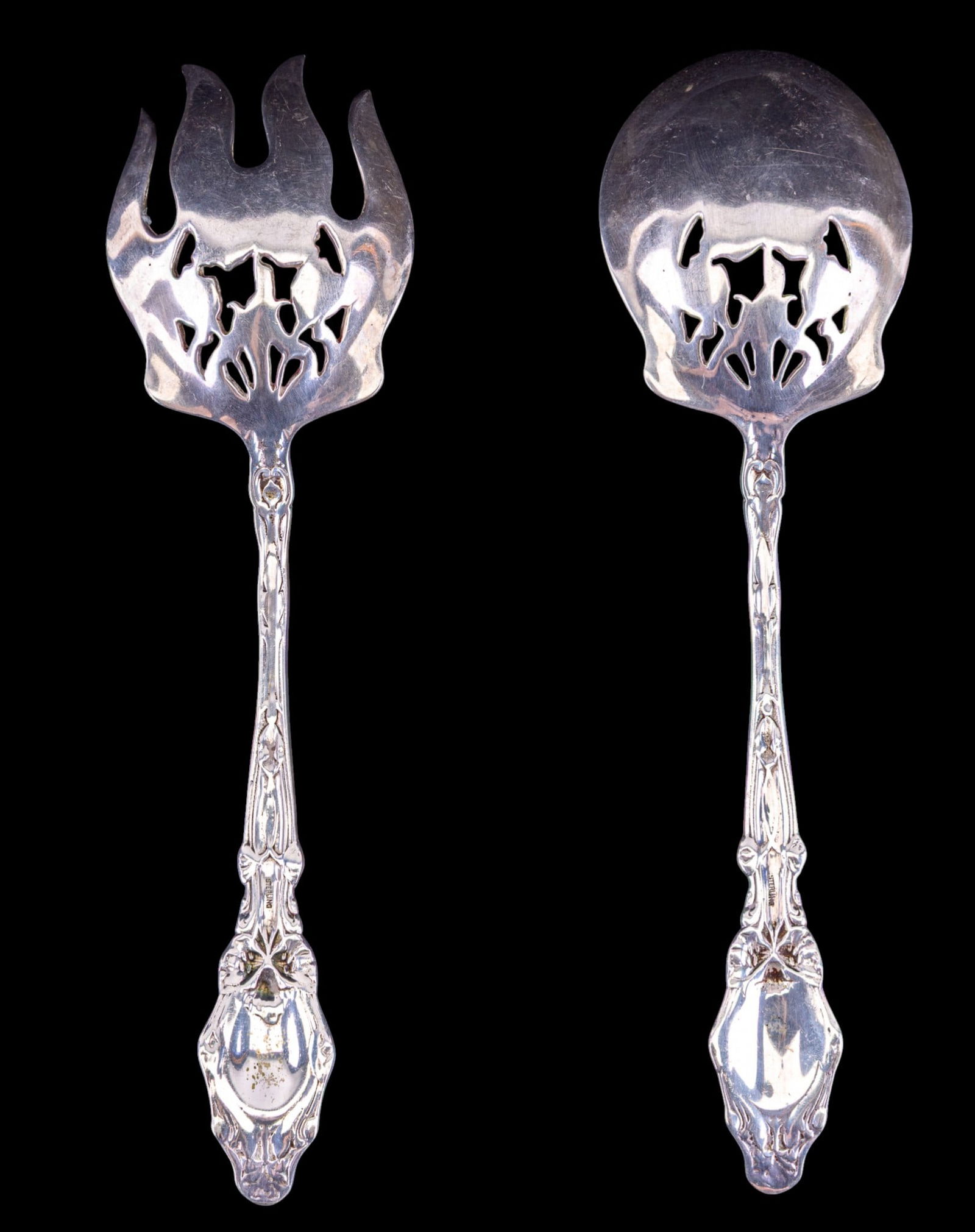 Sterling Silver Salad Serving Set (2 Pcs) - 2