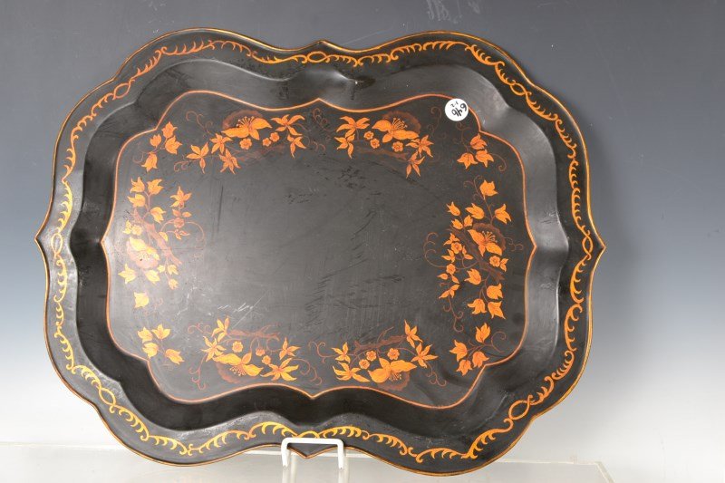 Two Tole Decorated Trays: Two tole decorated trays