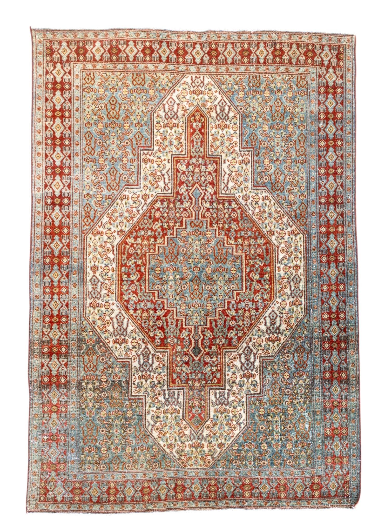 Antique Persian Handmade Rug: Antique Persian handmade rug, circa 1920. Measures approx. 3'7" x 5'.